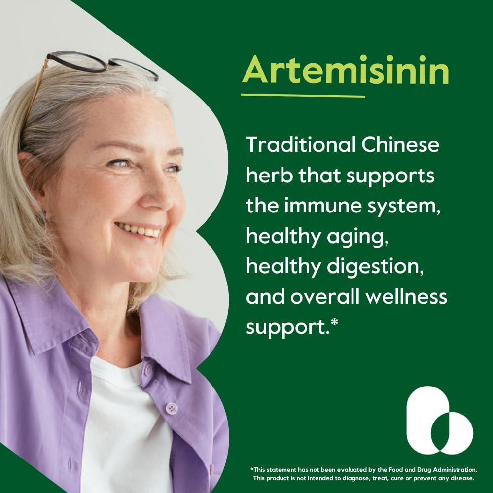 Artemisinin 500mg Capsules (120 Count) - Vegan, Non-GMO, Gluten-Free - No Fillers, Stearates, or Flow Agents - 2 Month Supply - Espot.com.au
