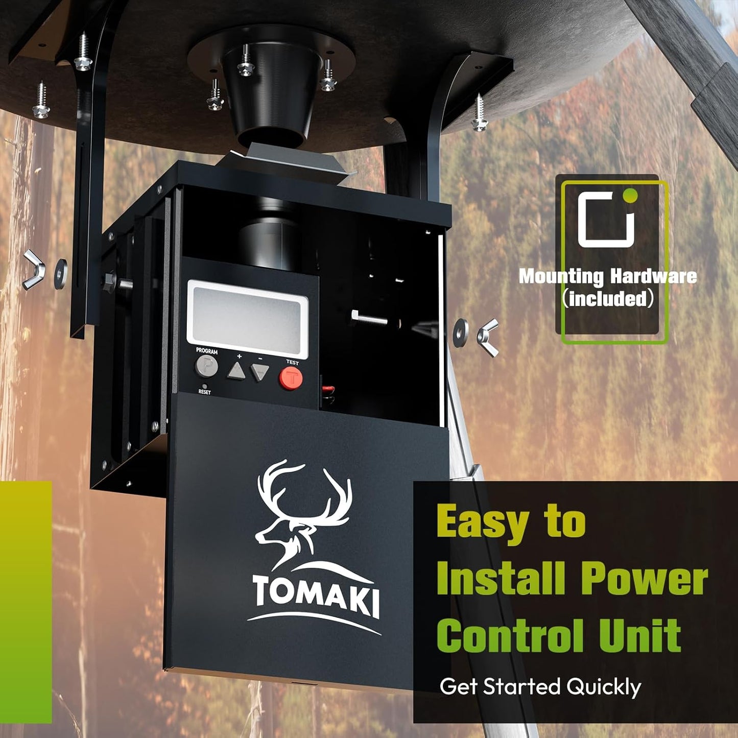 6V Deer Feeder Kit with Metal Motor and Timer, Digital Game Feeder, Mounting Bracket, 8 Feed Times, Easy Install, Weatherproof