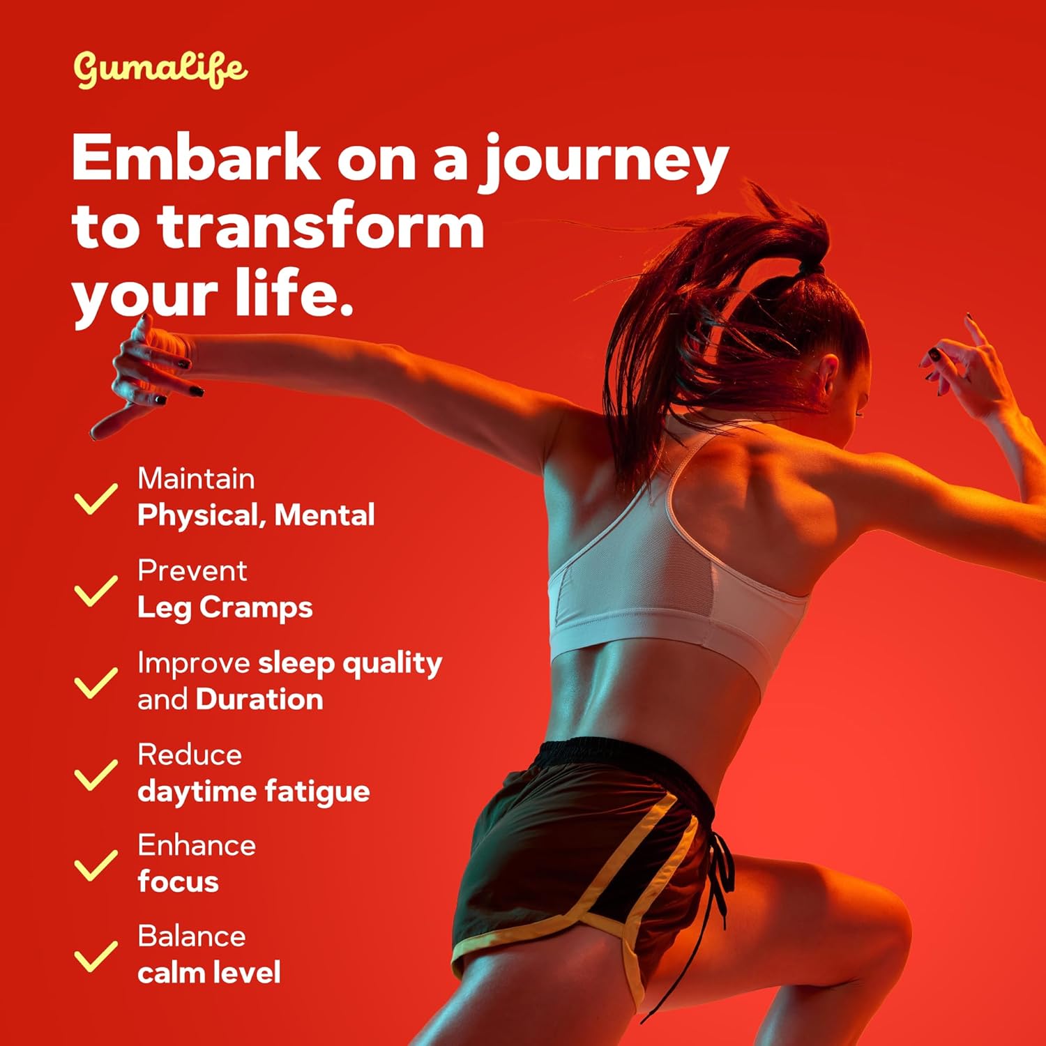 700mg Magnesium Glycinate Gummies by Gumalife - Sugar-Free Relaxation Supplement with 60 Gummies per Box