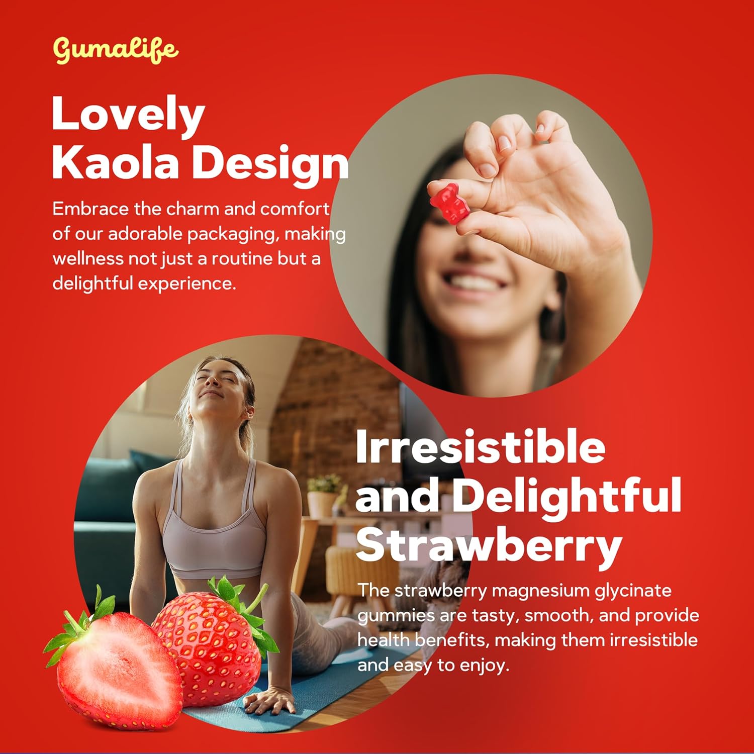 700mg Magnesium Glycinate Gummies by Gumalife - Sugar-Free Relaxation Supplement with 60 Gummies per Box