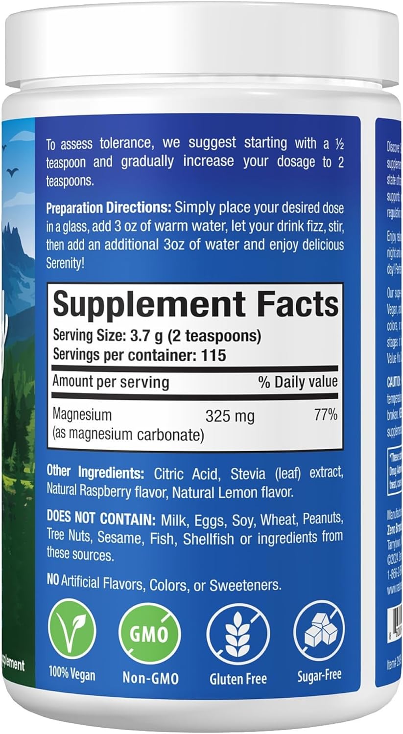 serenity-magnesium-drink-mix-powder---natures-perfect-night-formula-for-relaxation-sleep-heart-health---vegan-non-gmo-gluten-free-sugar-free---15-oz-2