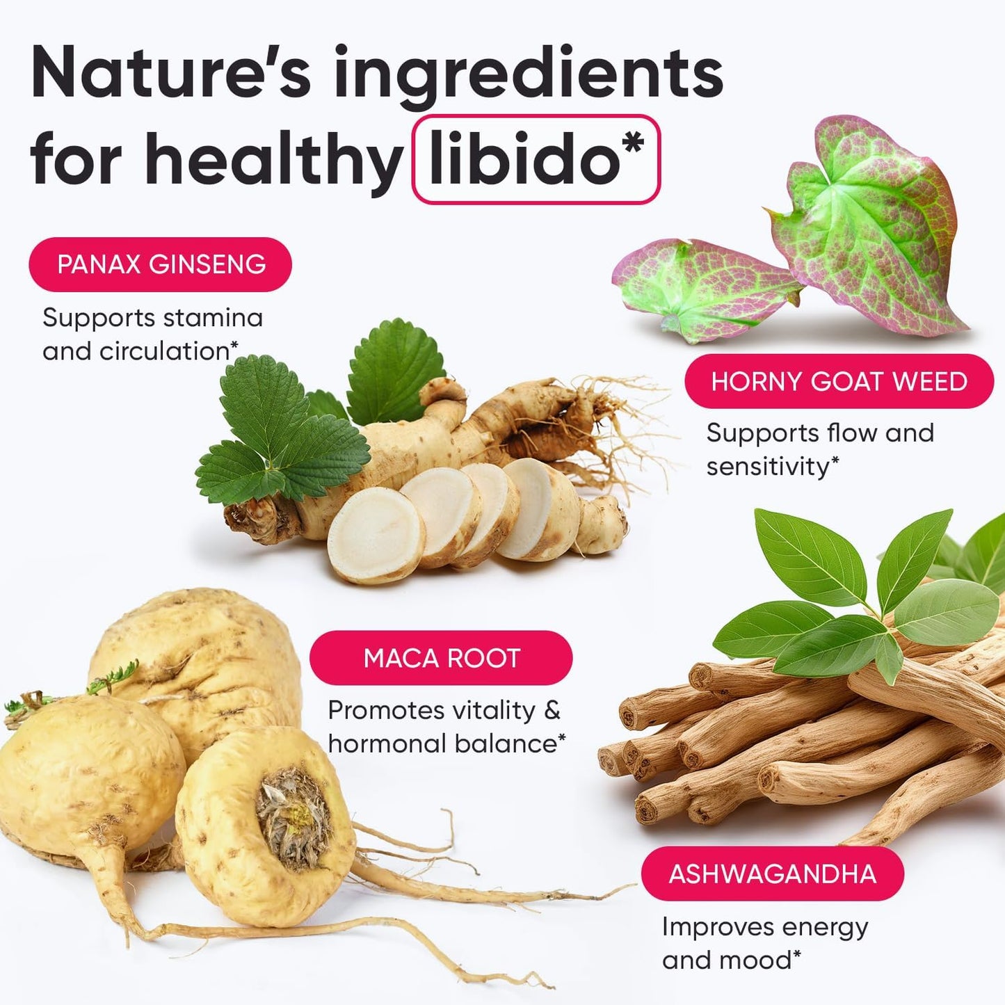 Natural Female Libido Enhancer Pills with Maca Root & Ashwagandha Extract - Drive, Energy, Intimacy Boost - 60 ct - Espot.com.au