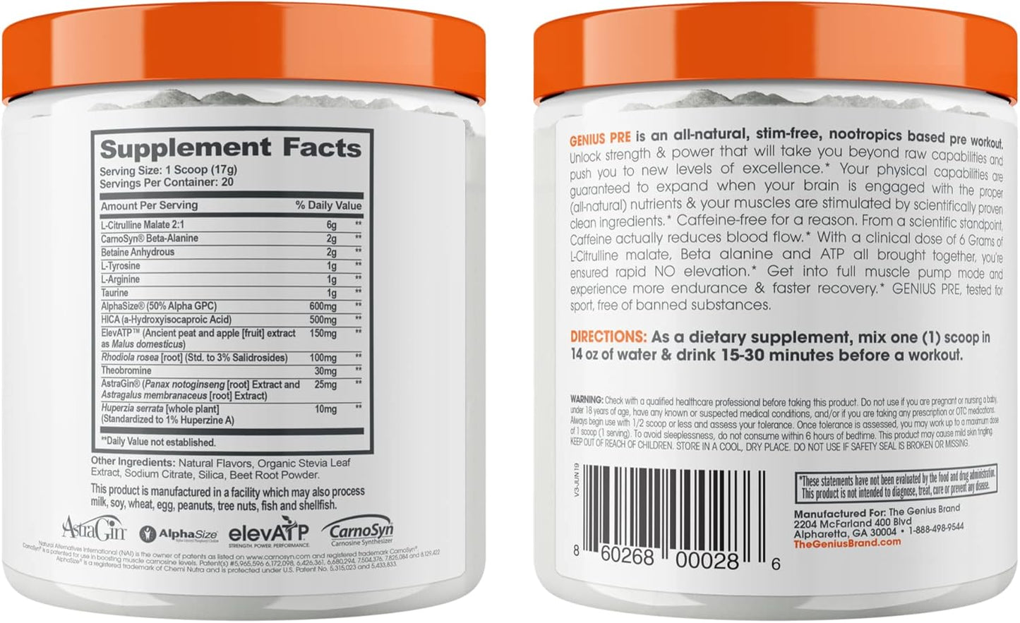 genius-pre-workout-powder-grape-limeade-flavor---natural-nootropic-caffeine-free-nitric-oxide-booster-with-beta-alanine-alpha-gpc---no-artificial-ingredients-8