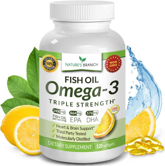 triple-strength-omega-3-fish-oil-pills---2400mg-120-capsules---lemon-flavor-high-potency-burpless---ultra-pure-liquid-softgels-for-brain-joints-eyes-hair-heart-health---natures-branch-best-1