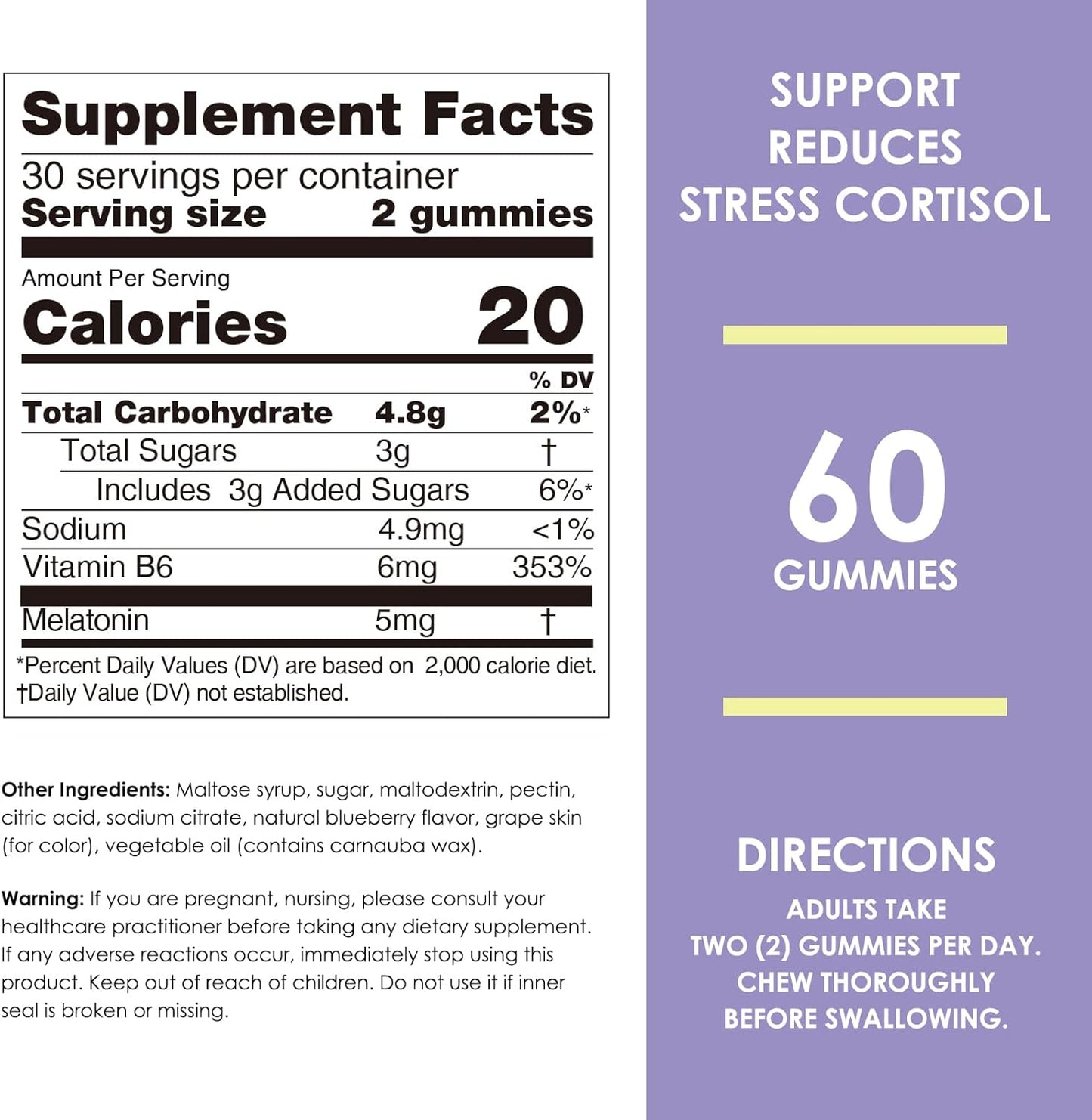 5mg-melatonin-gummies-with-vitamin-b6-for-kids-adults---non-gmo-gluten-free-blueberry-flavored-supplement---60-count-5