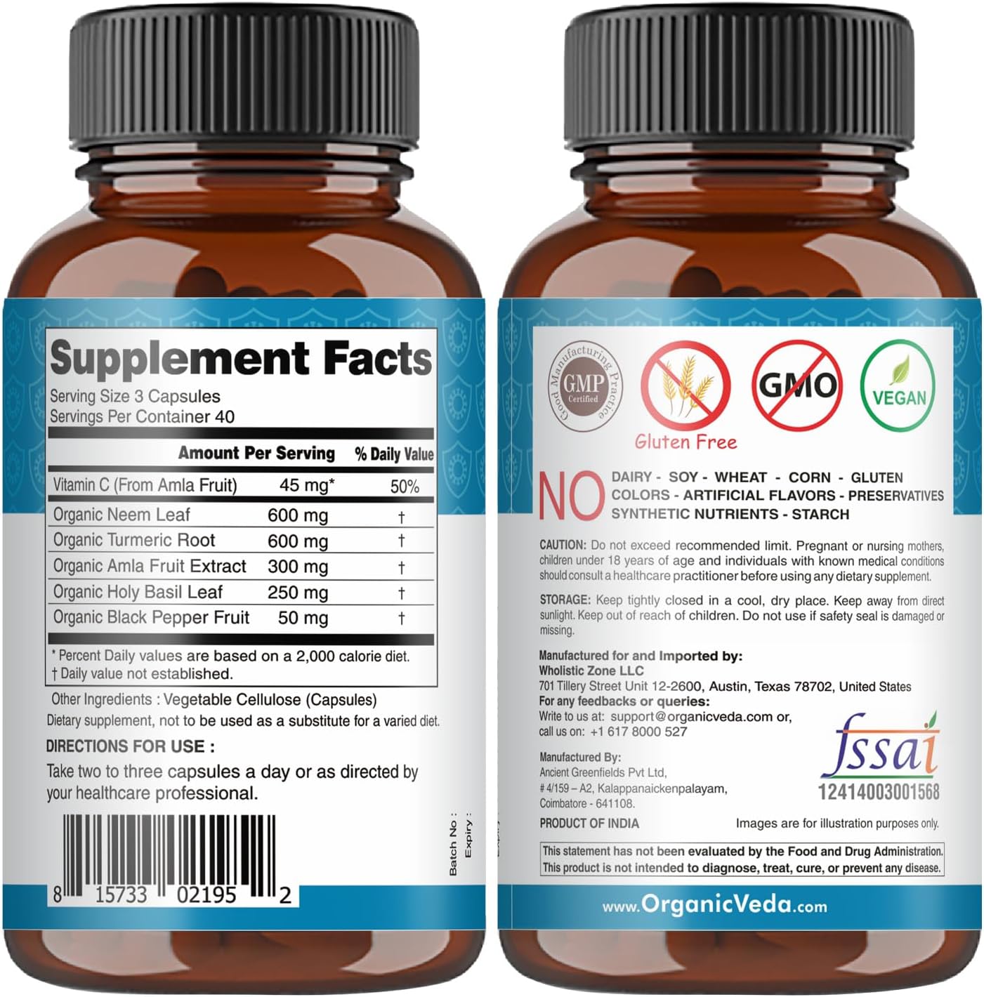 organic-veda-neem-turmeric-capsules-with-amla-tulsi-holy-basil-black-pepper---immune-support-supplement---promotes-clear-skin-cellular-defense---120-vegan-capsules-2