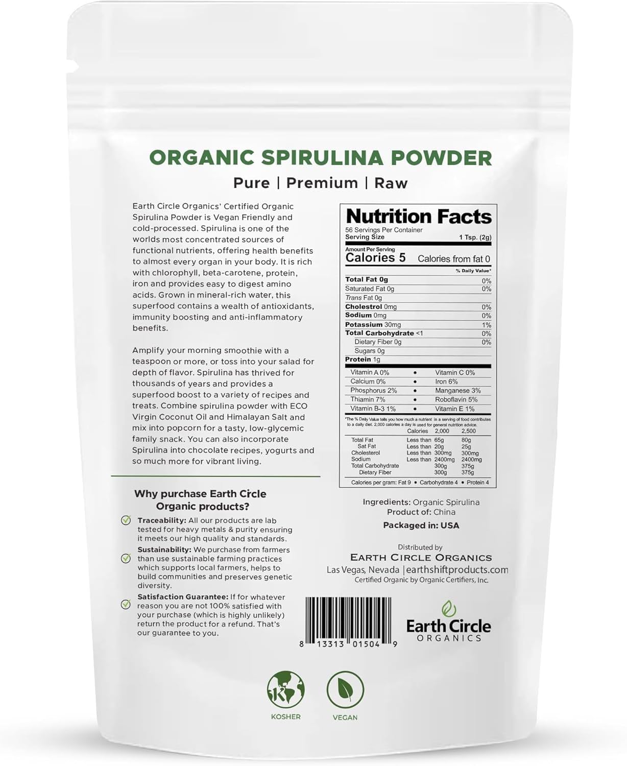 earth-circle-organics-spirulina-powder---kosher-raw-non-irradiated-vegan-protein-superfood-with-amino-acids-antioxidants---4oz-2-pack-2