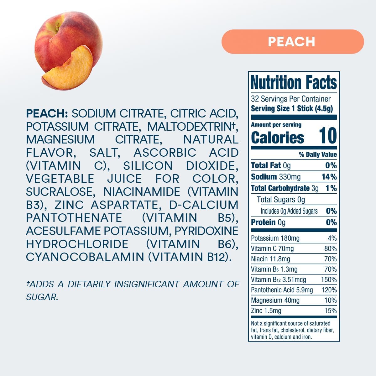 dripdrop-hydration-peach-electrolyte-drink-mix-packets---sugar-free-single-serve-powder-sticks---non-gmo-gluten-free-vegan---32-count-6