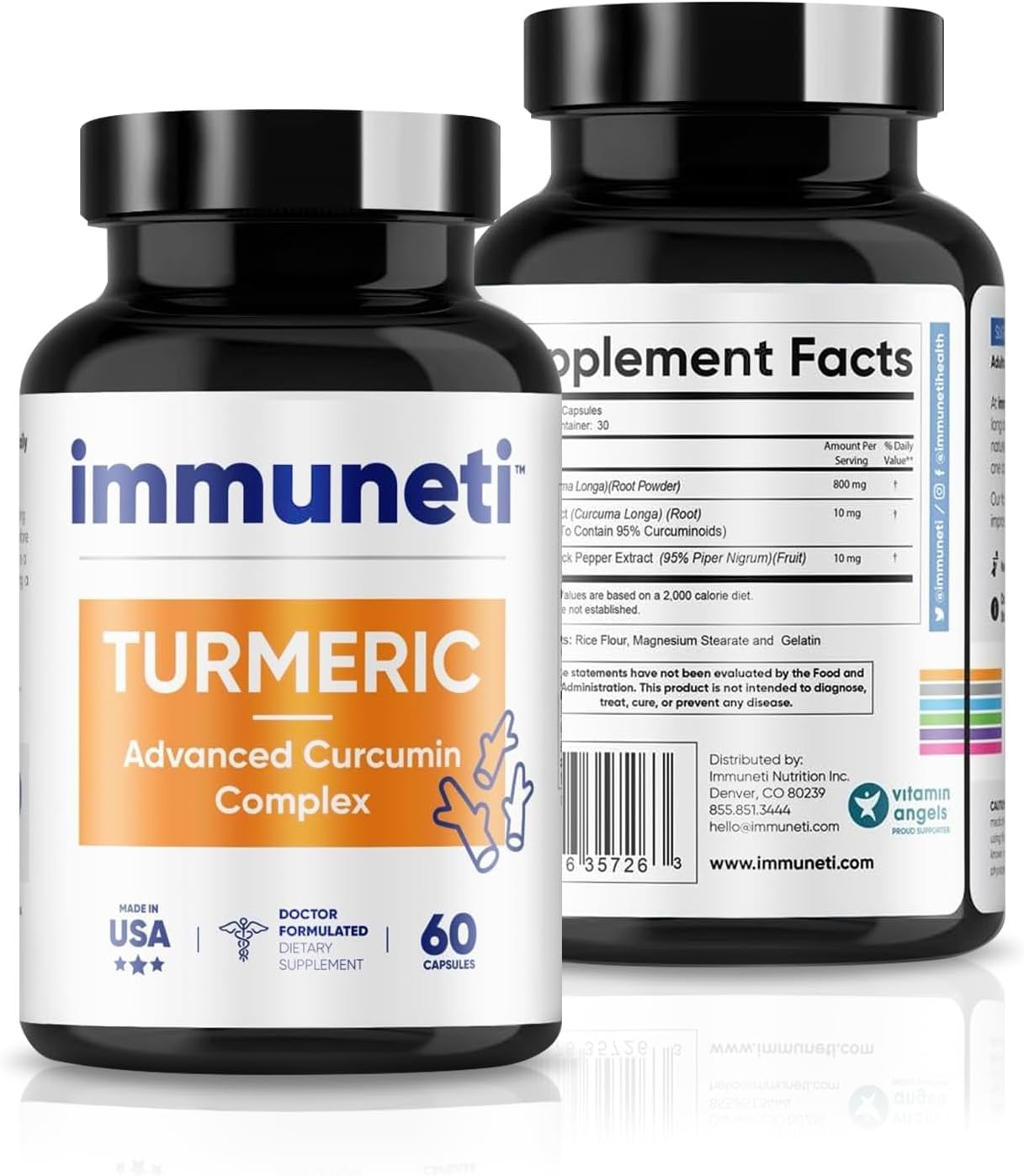 Turmeric Curcumin Complex Capsules - Immune Support Supplement with Advanced Formula for Overall Health - 60 Count - Espot.com.au