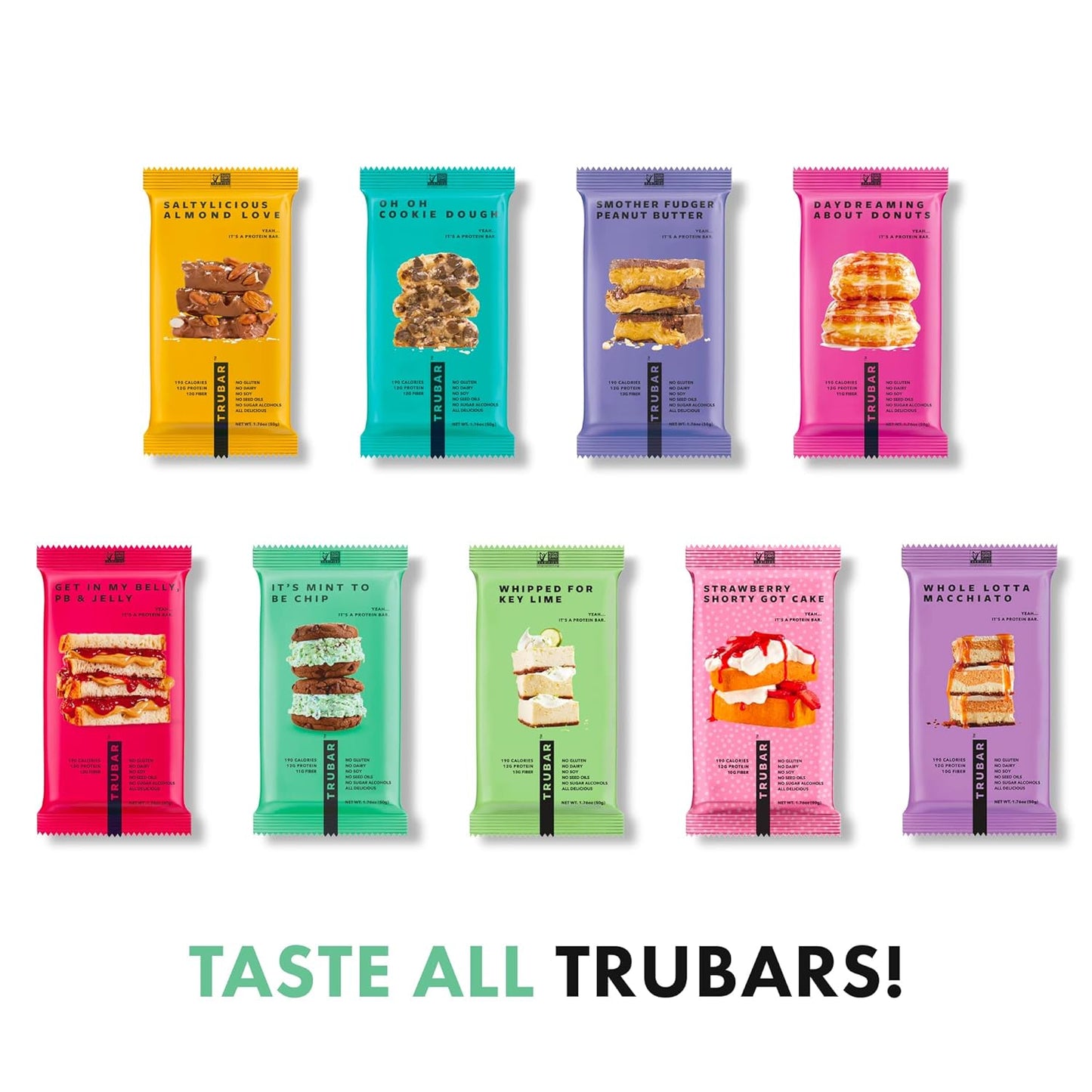 trubar-mint-to-be-chip-vegan-protein-bars---gluten-free-plant-based-high-fiber-dairy-free-low-fat-non-gmo-no-sugar-alcohols---12g-protein-13g-fiber---healthy-snack-bars---12-count-pack-9