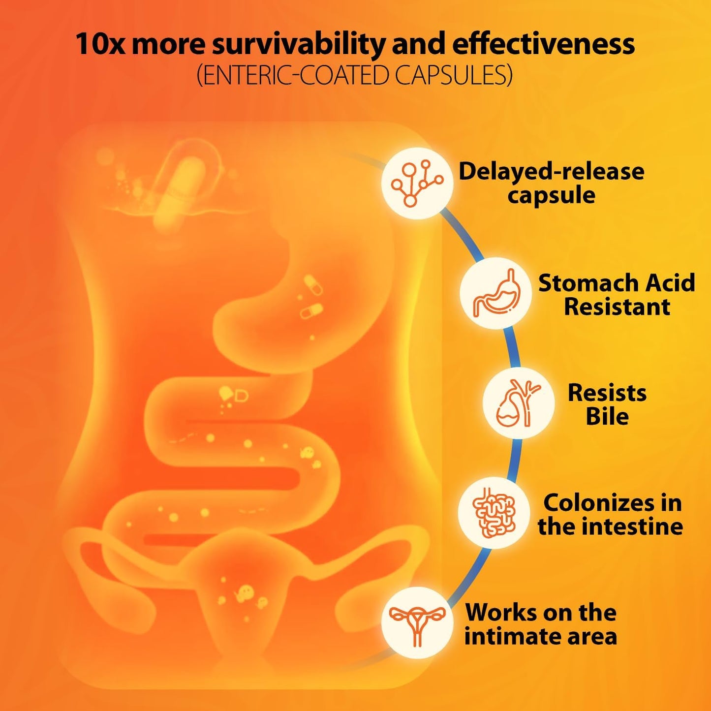 Women's Probiotic with 50 Billion CFU, Prebiotics, & Lactobacillus Reuteri/Rhamnosus for Gut & Vaginal Health - Espot.com.au