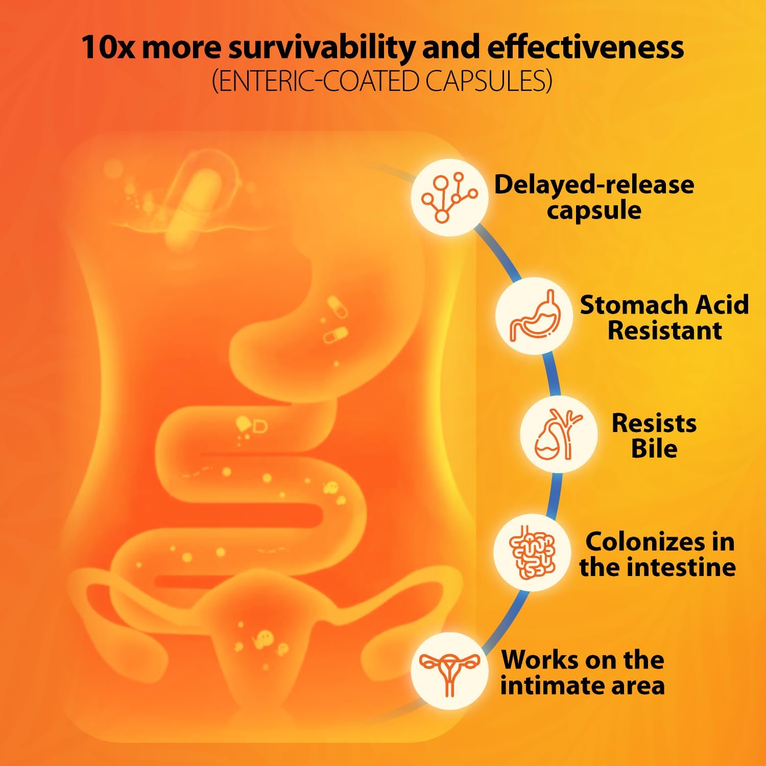 Women's Probiotic with 50 Billion CFU, Prebiotics, & Lactobacillus Reuteri/Rhamnosus for Gut & Vaginal Health - Espot.com.au