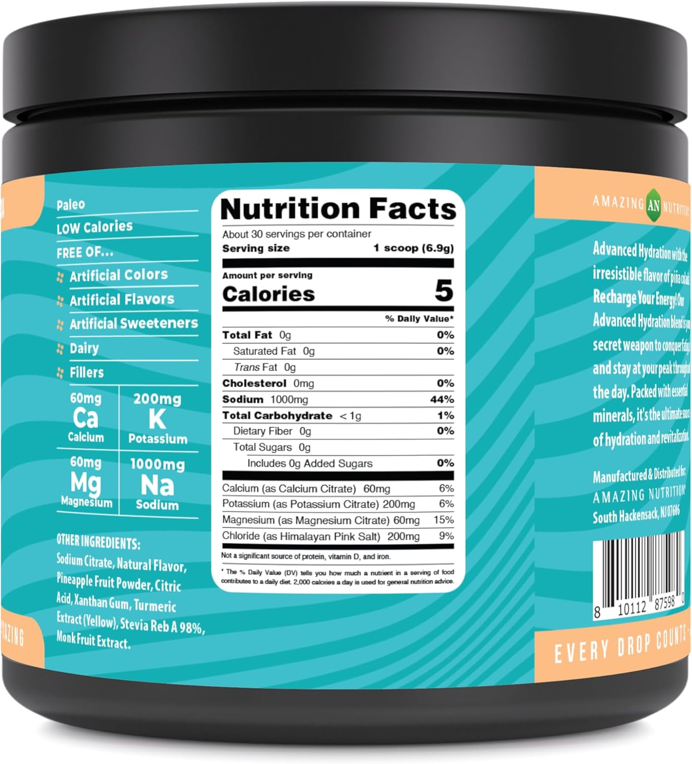 natural-pina-colada-electrolyte-powder---30-servings-sugar-free-keto-gluten-free-advanced-hydration-with-essential-minerals-non-gmo-formula-by-amazing-nutrition-2