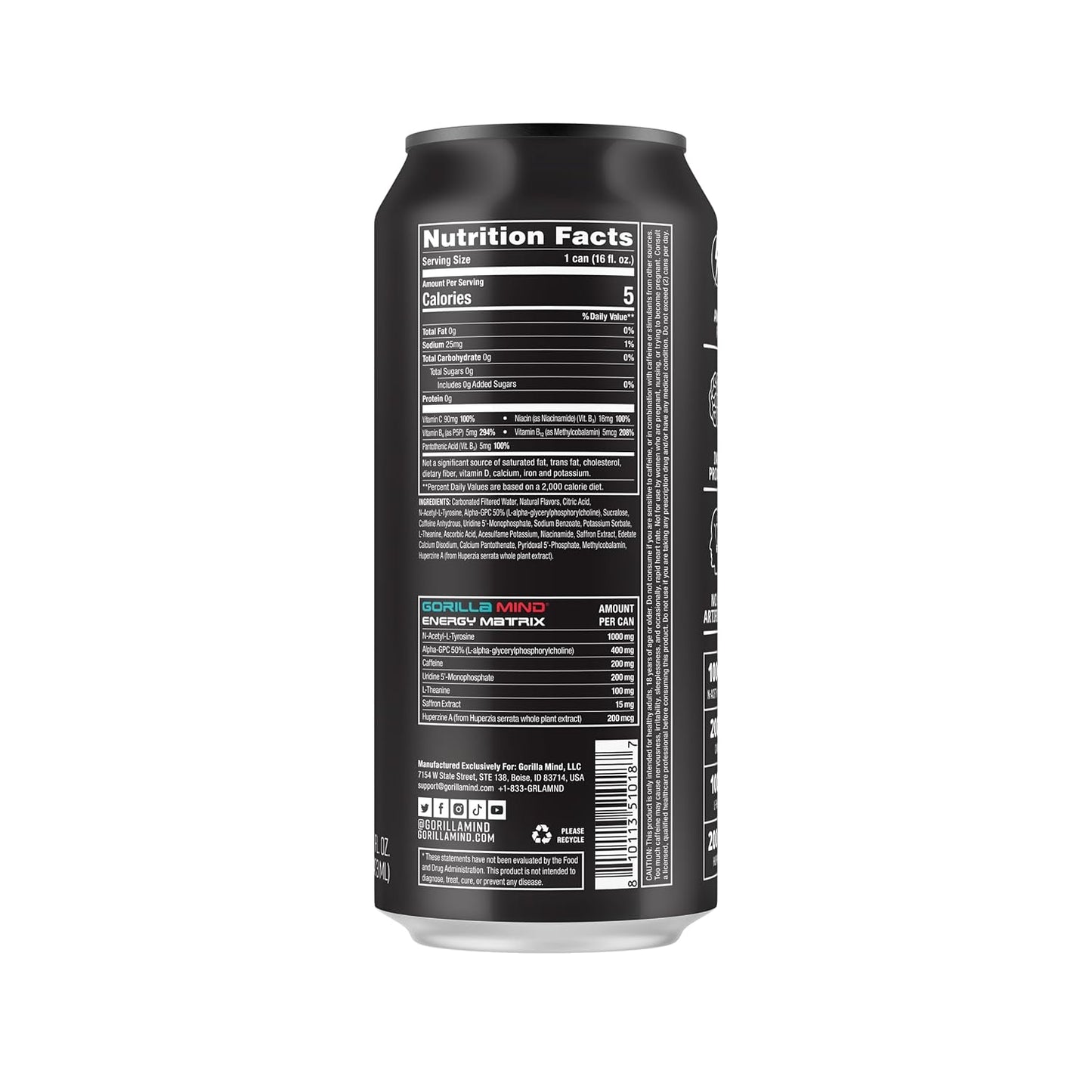gorilla-mind-energy-drink---boost-energy-and-focus-with-n-acetyl-l-tyrosine-alpha-gpc-caffeine-uridine-and-saffron---no-sugar-or-artificial-colors---16oz-12-pack-black-cherry-vanilla-2
