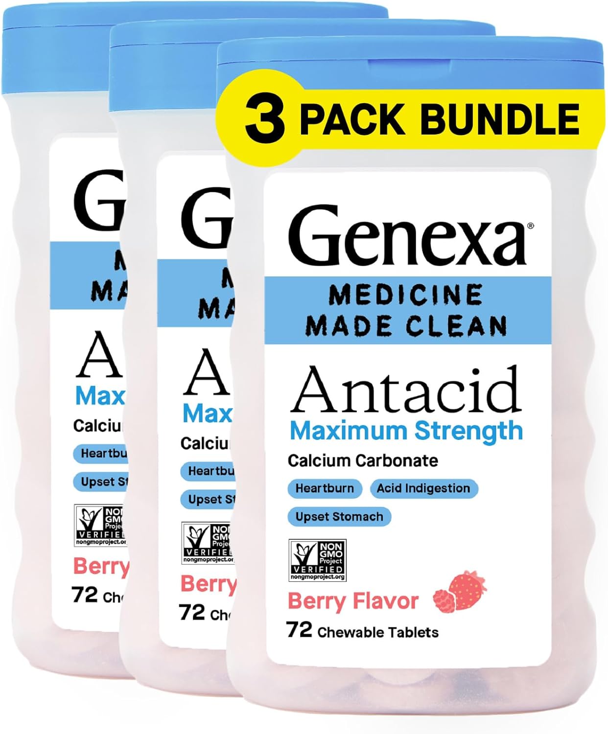 organic-berry-flavored-genexa-antacid-chewable-tablets---maximum-strength-relief-for-heartburn-acid-indigestion-upset-stomach---216-tablets-3-pack-1