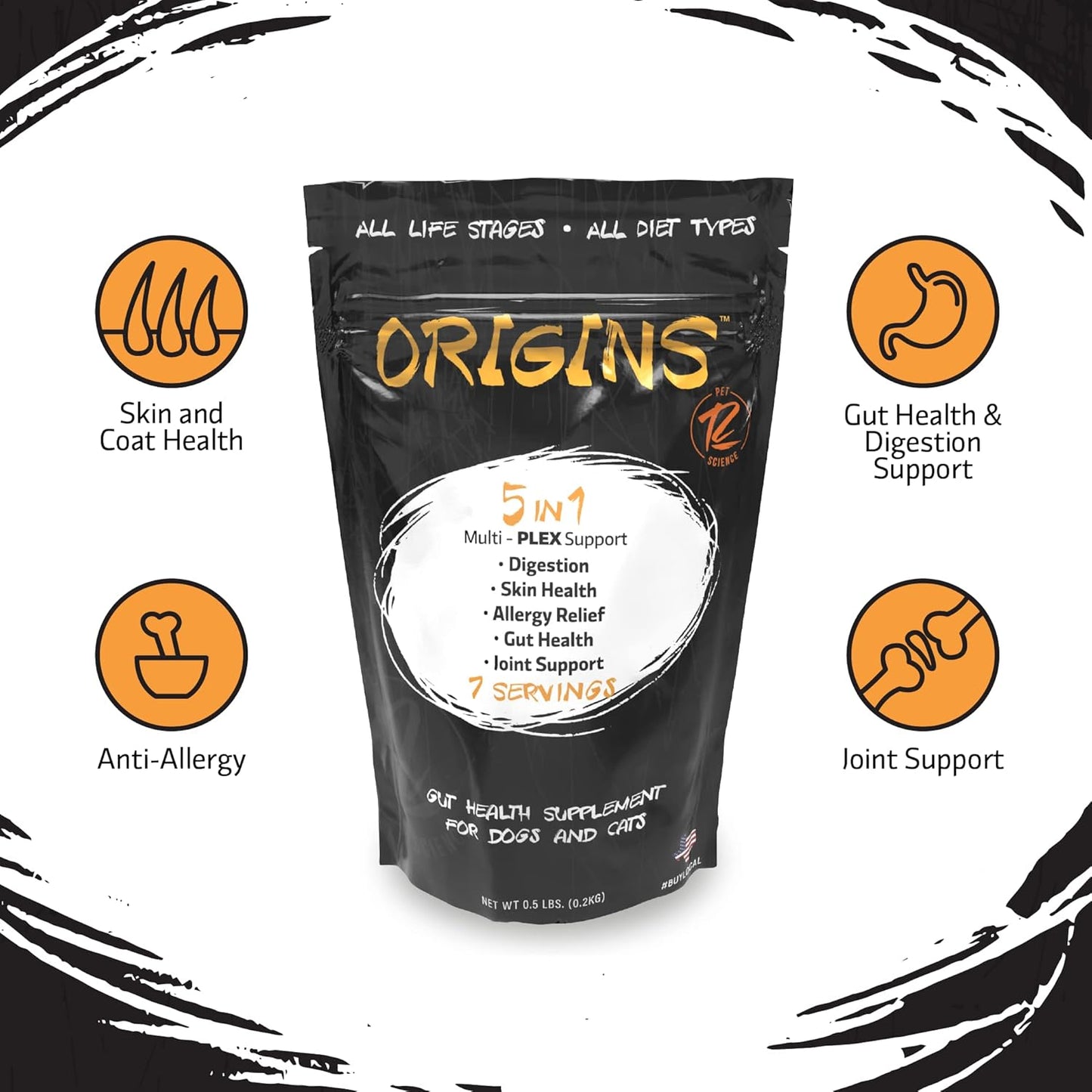 rogue-pet-science-origins-5-in-1-dog-supplement-powder---omega-3-fish-oil-topper-for-digestion-skin-coat---itching-joint-inflammation-relief---12-lb-3