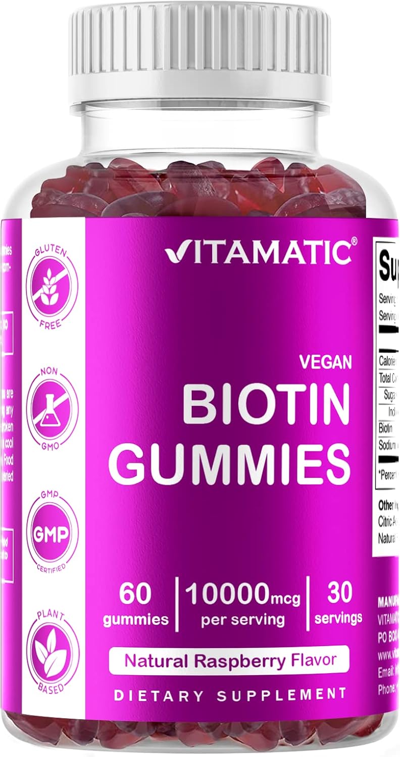 vegan-biotin-gummies-10000-mcg---vitamin-b7-supplement-for-stronger-hair-skin-nails---60-gummies-1