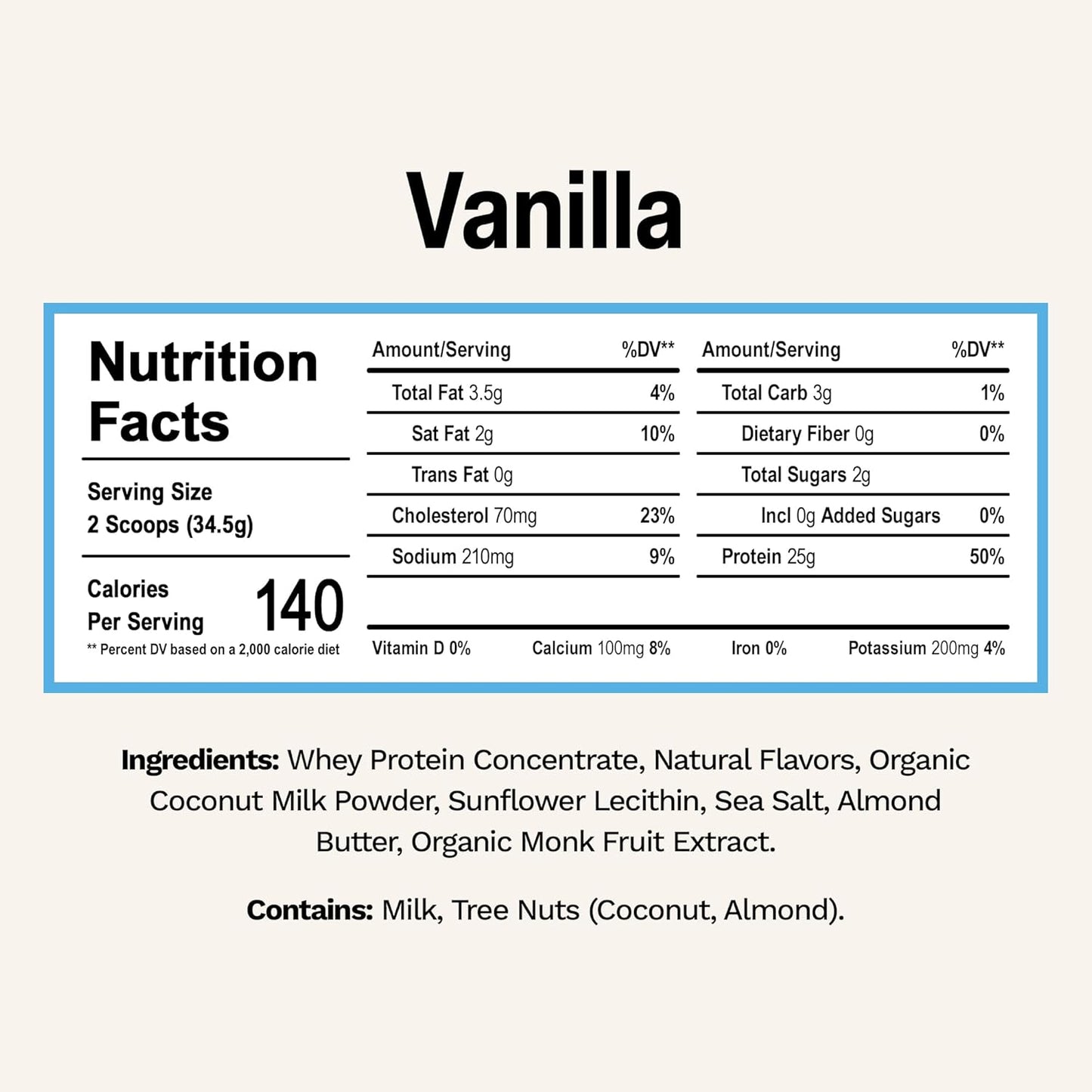 Vanilla Grass-Fed Whey Protein Powder - 25g Protein, Sugar-Free, Gluten-Free, Soy-Free - No Artificial Flavors, Colors, or Preservatives (2.3 lbs) - Espot.com.au