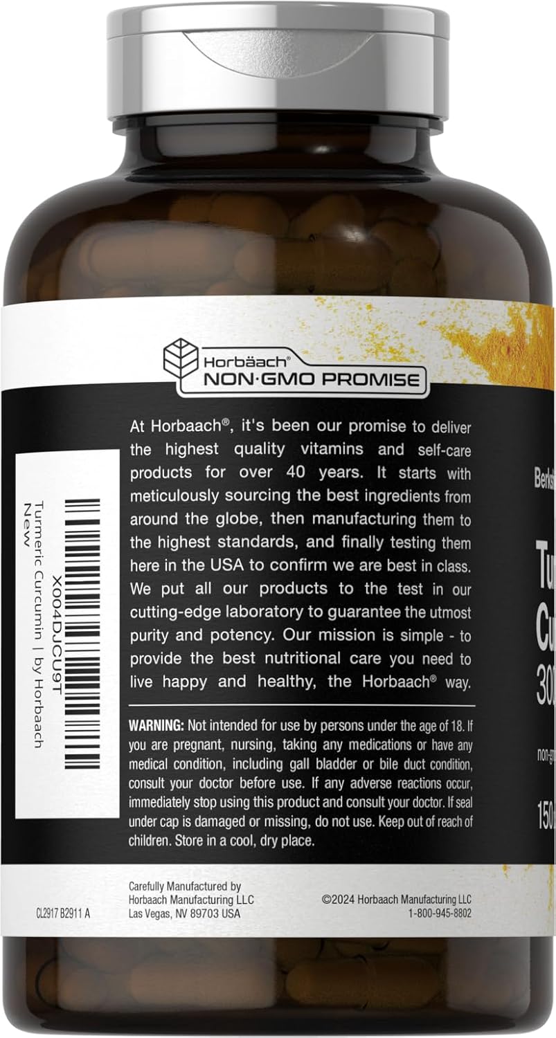 Berkshire Labs Turmeric Curcumin 3000mg Capsules with Black Pepper Extract - Non-GMO, Gluten Free Herbal Supplement - Espot.com.au