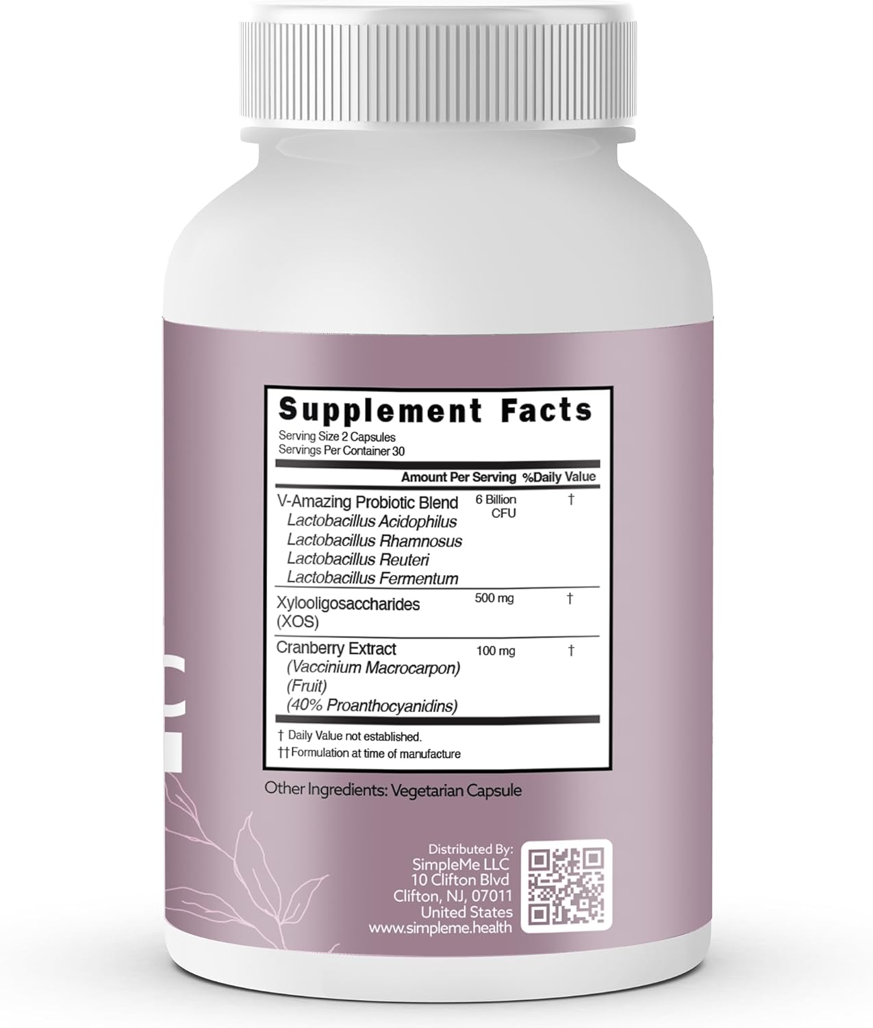 Women's Probiotic Supplement with Cranberry for Vaginal Health & UTI Prevention - 60 Capsules for pH Balance & Gut Flora - Probiotics with Prebiotics for Women's Wellness - Espot.com.au