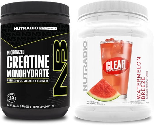bundle-nutrabio-creatine-monohydrate-300g-clear-whey-protein-isolate-watermelon-breeze---muscle-energy-growth-recovery-strength-1