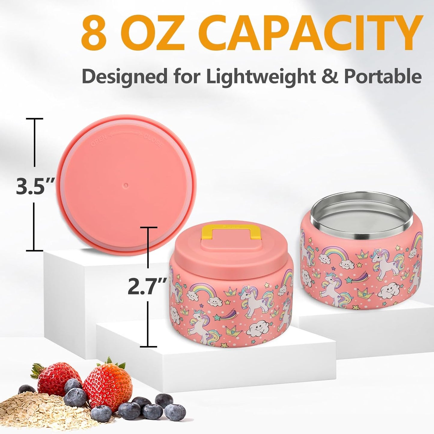 8oz-kids-thermo-stainless-steel-lunch-container-for-hotcold-food---easy-open-wide-mouth-perfect-for-preschool-travel---pink-unicorns-2
