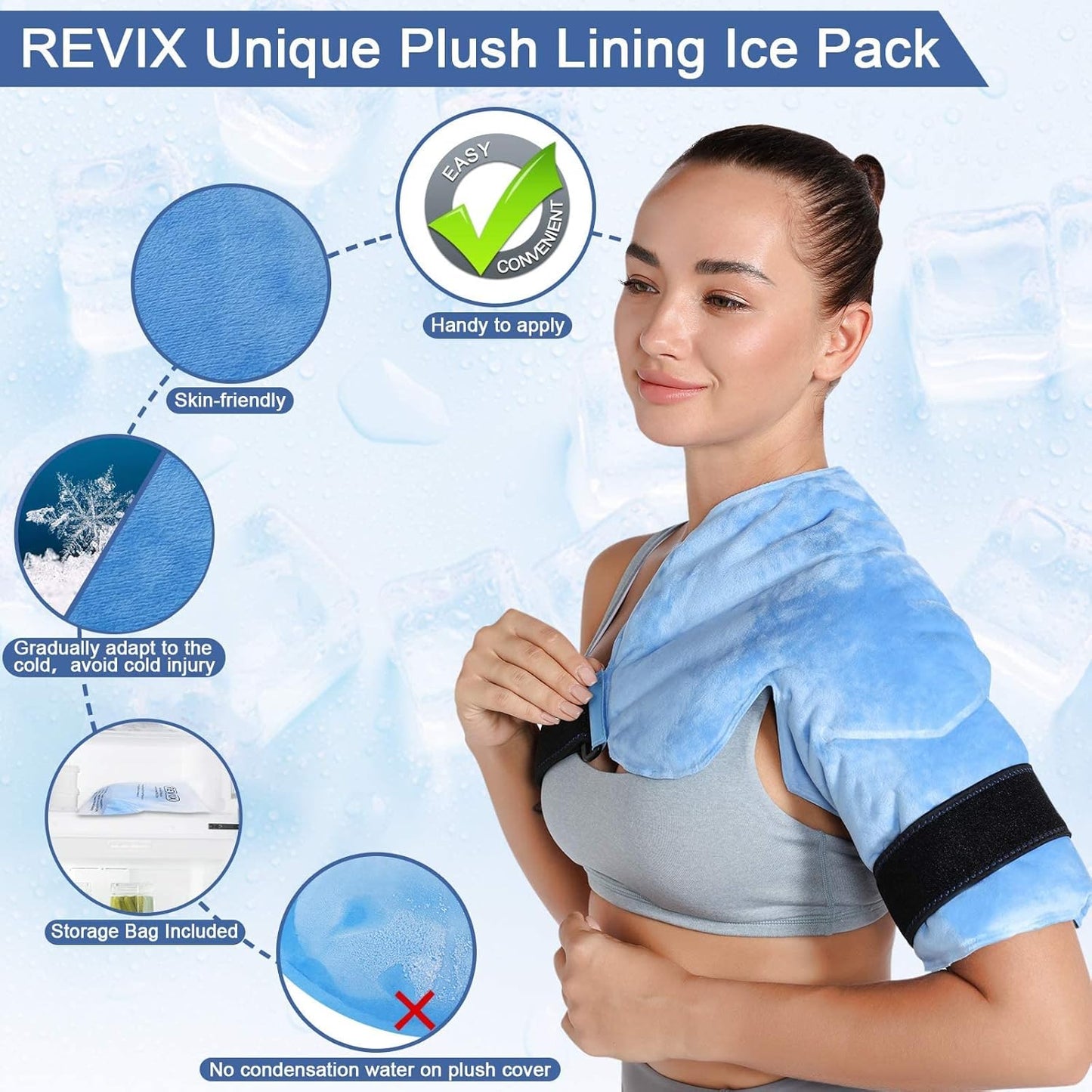 REVIX Ice Pack Set for Knee and Shoulder Pain Relief - Reusable Cold Compress for Injuries - Espot.com.au