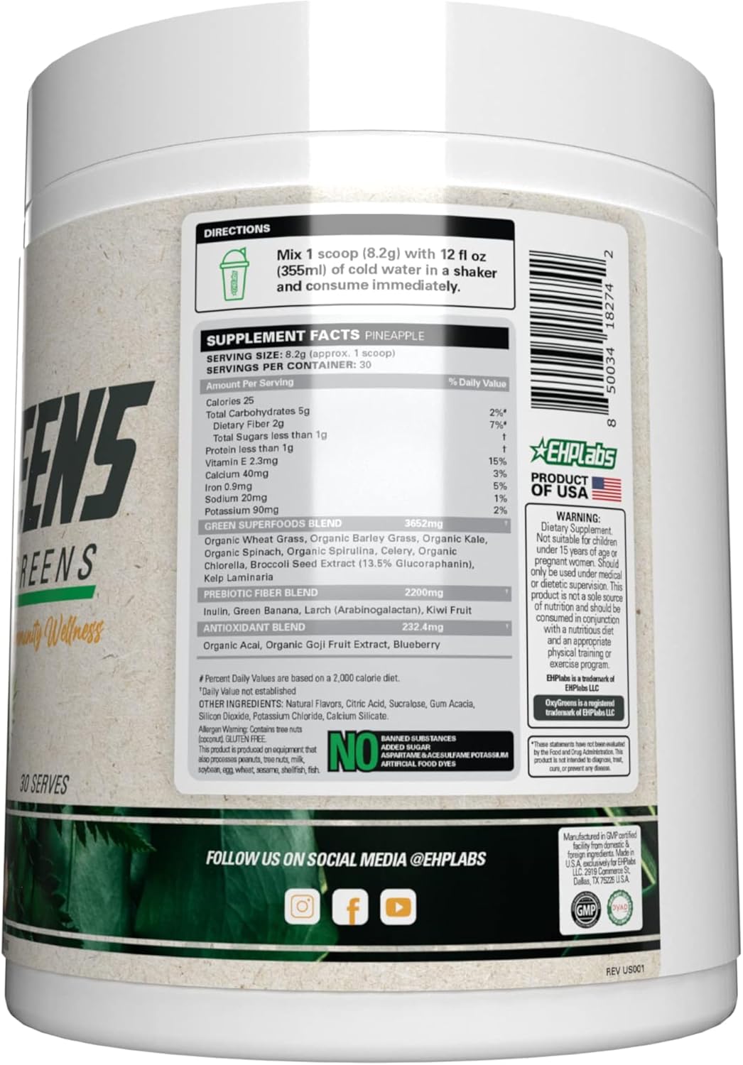 ehp-labs-oxygreens-powder---spirulina-chlorella-superfood-green-juice-supplement-with-prebiotic-fibre-antioxidants-immunity-support---30-servings-pineapple-flavor-8