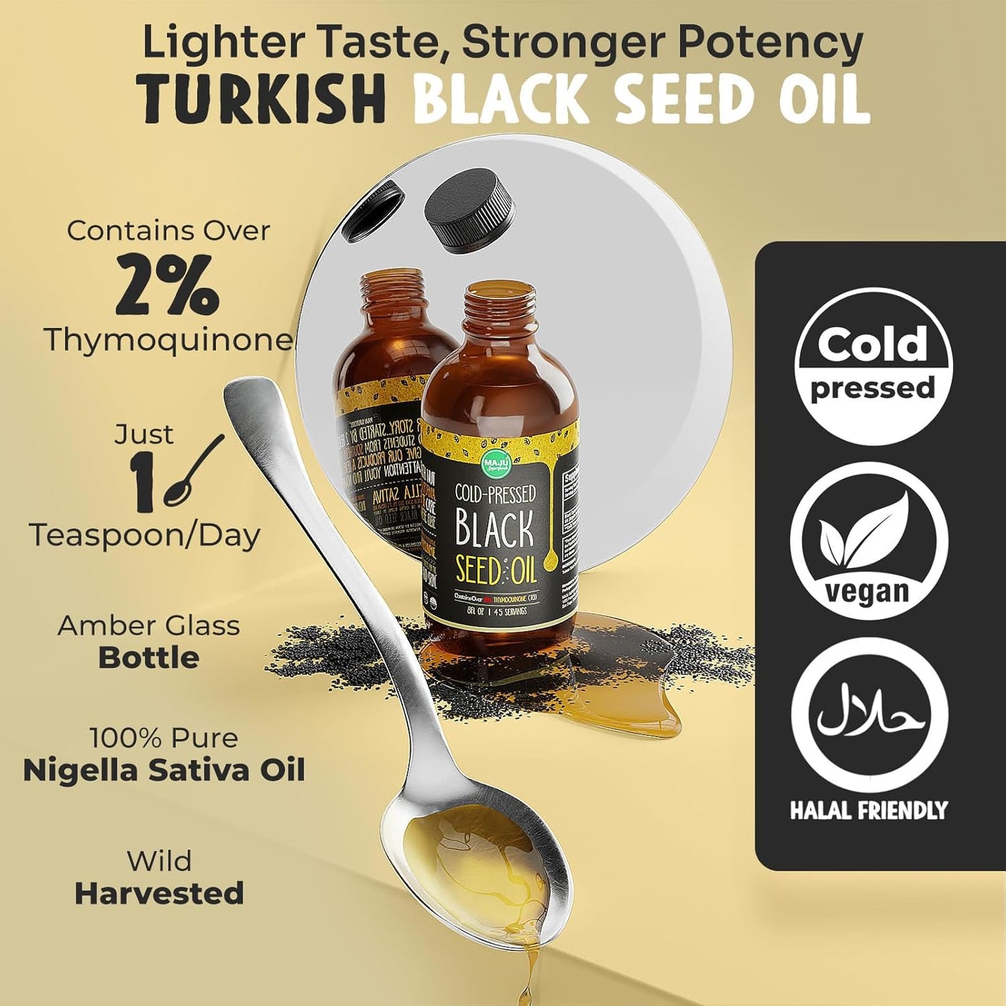Boost Cognitive Function with Maju Superfoods Mental Mushrooms Powder, Black Seed Oil, and Mineral Capsules - Espot.com.au