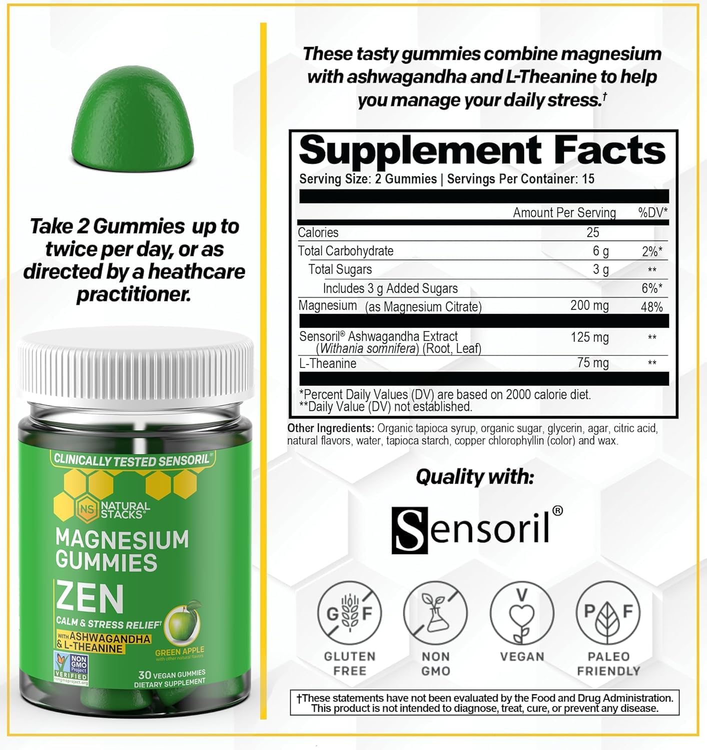 Bundle: Natural Stacks Magtech Magnesium + Zen Magnesium Gummies - 4 Forms - Relaxation & Brain Health - 120 Pieces - Espot.com.au