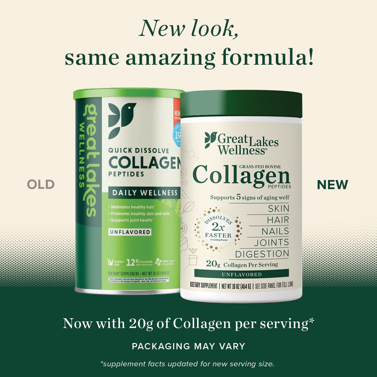 Premium Great Lakes Collagen Peptides Powder - Skin, Hair, Nails, Joint & Digestion Support - Unflavored Hydrolyzed Formula - Non-GMO, Keto, Kosher - 16oz - Espot.com.au