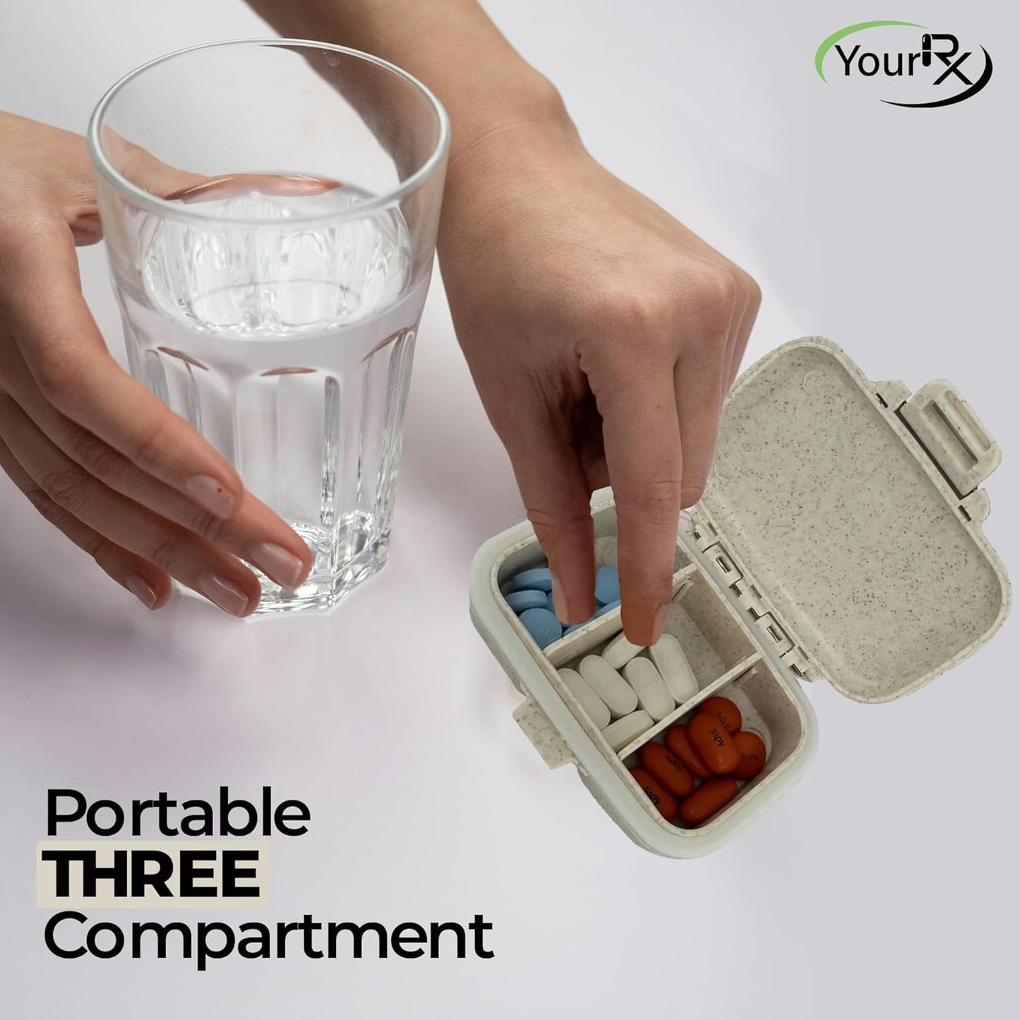 white-yourrx-travel-pill-organizer-with-3-compartments---durable-and-watertight-pill-case-for-vitamins-supplements-and-medicine---compact-travel-pill-container-for-purse-7