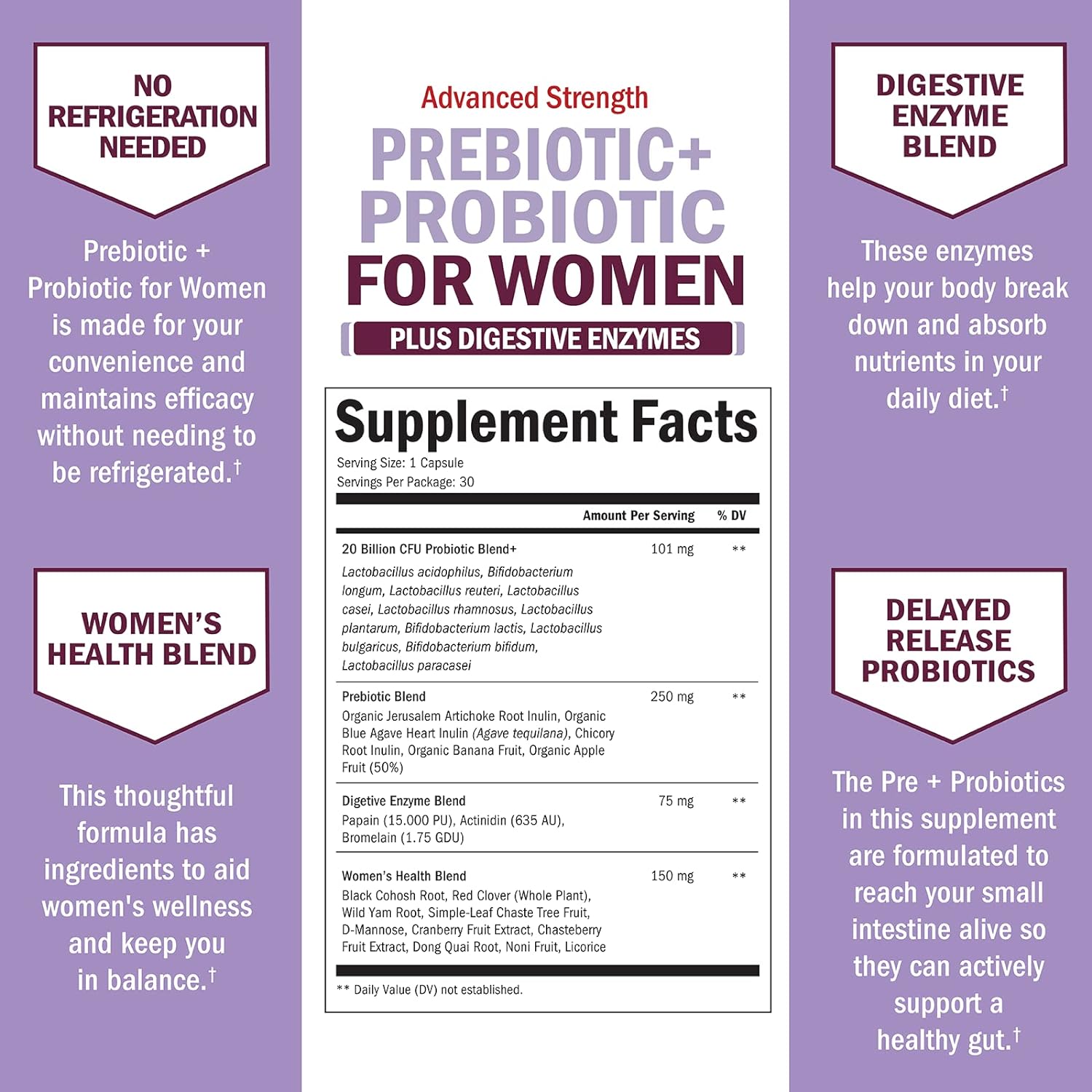 womens-prebiotic-probiotic-supplement-for-gut-vaginal-immune-health---with-black-cohosh-red-clover---whole-food-digestive-enzymes---lactobacillus-probiotic-capsules---30-count-3