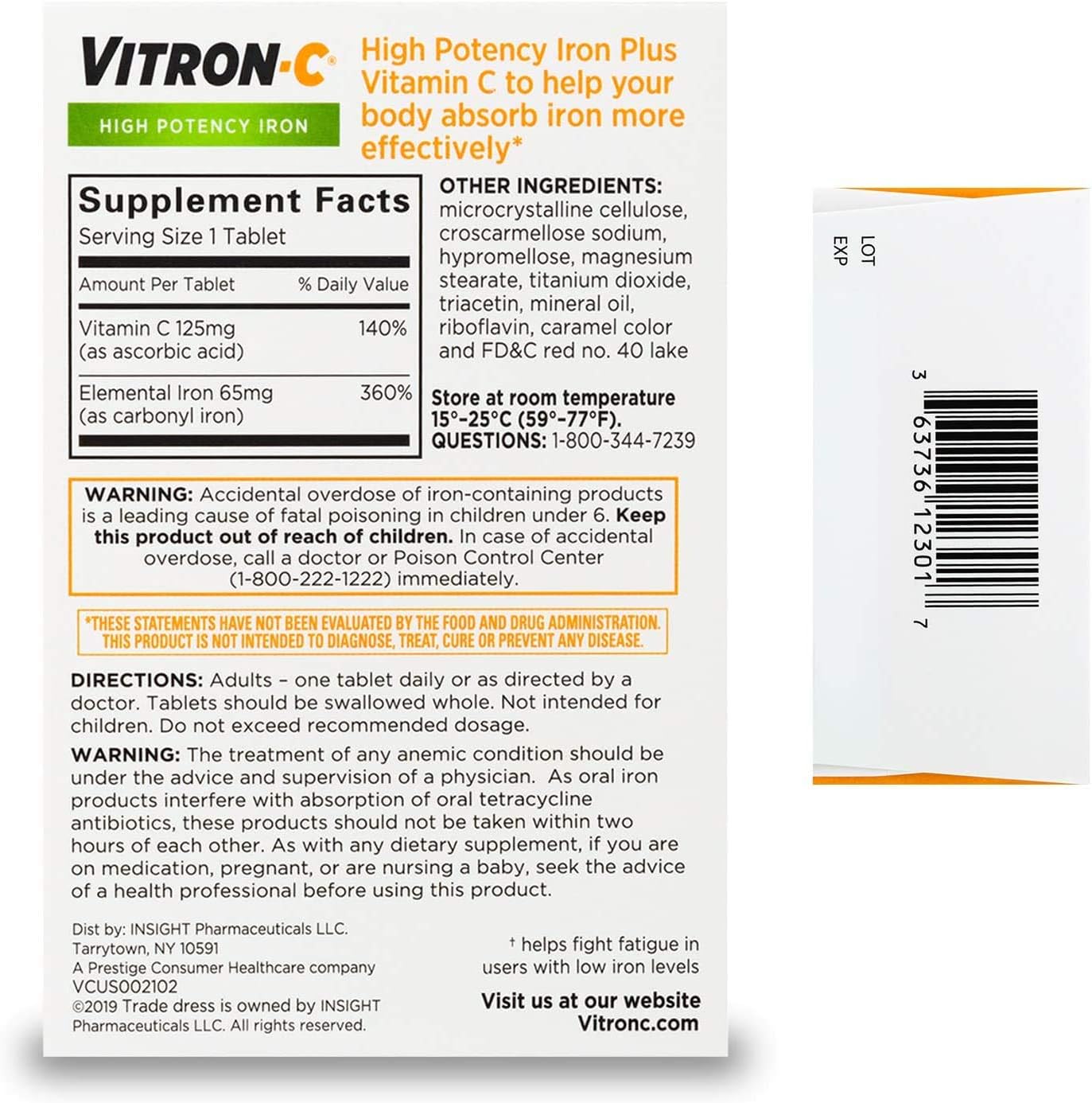vitron-c-iron-supplement-12565mg-coated-tablets---60-tablets-per-bottle-by-mck-6