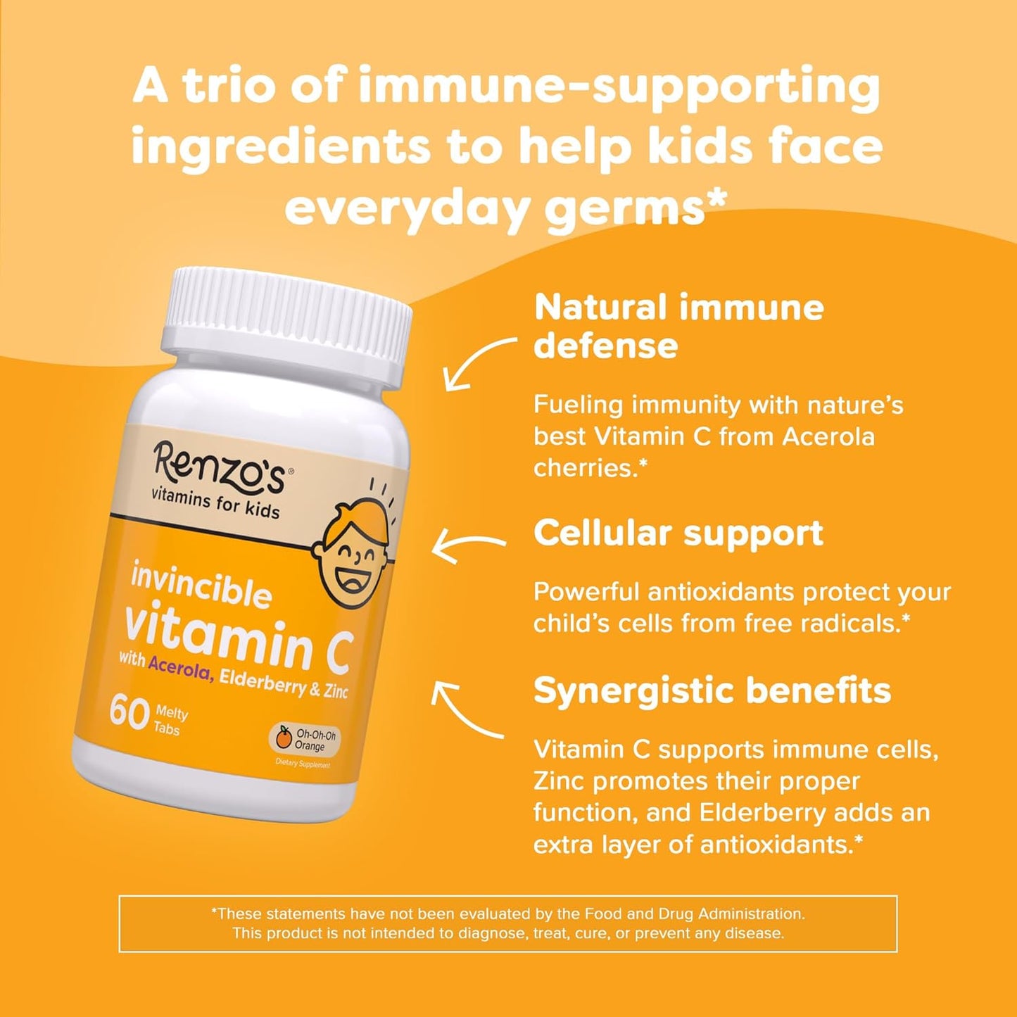 renzos-invincible-vitamin-c-for-kids-with-elderberry-zinc---immune-support-melty-tabs---60-orange-flavored-kids-vitamins-3