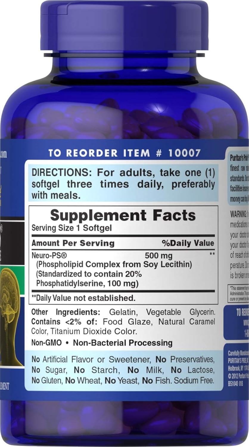 Neuro-PS Softgels 100mg - Brain Function Support, Nootropic Supplement - 120 Count - Espot.com.au