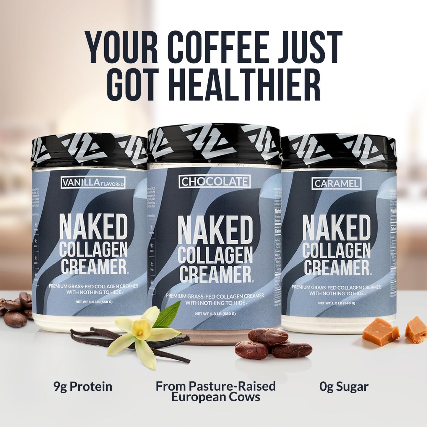 Vanilla Collagen Coffee Creamer - Dairy-Free & Gluten-Free - Supports Hair, Skin, Nails - 40 Servings - Espot.com.au