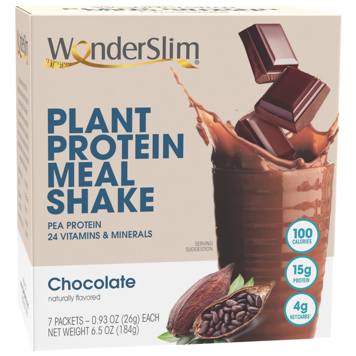 Chocolate Plant Based Meal Replacement Shake - 15g Protein, Keto Friendly, Low Carb, Low Sugar - Gluten, Soy, Dairy Free - 7ct - Espot.com.au