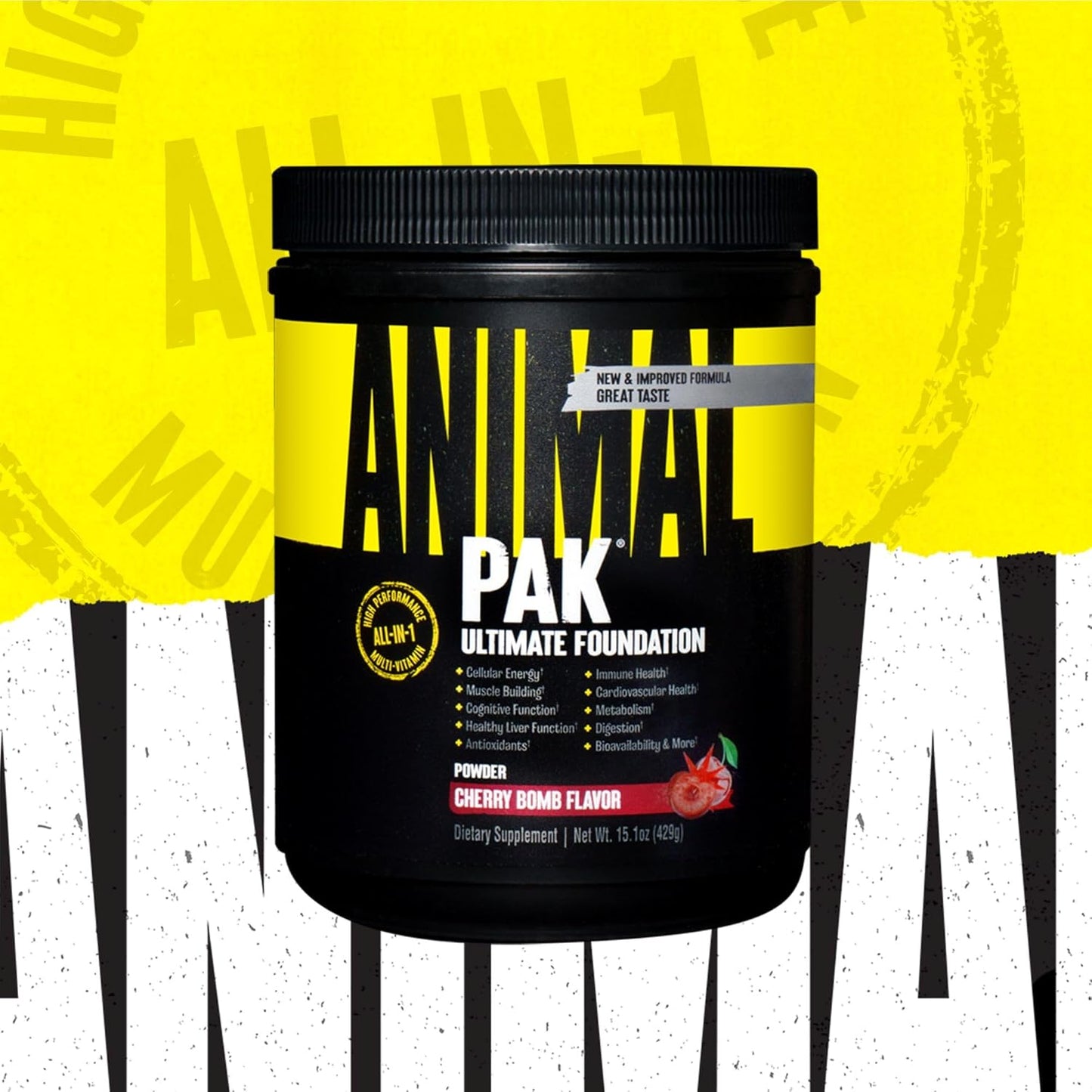 Animal Pak All-in-One Vitamin & Supplement Powder - Zinc, Vitamins C, B, D, Amino Acids, Immune Support, Digestive Enzymes - Daily Multivitamin for Women & Men - 60 Scoops - Espot.com.au