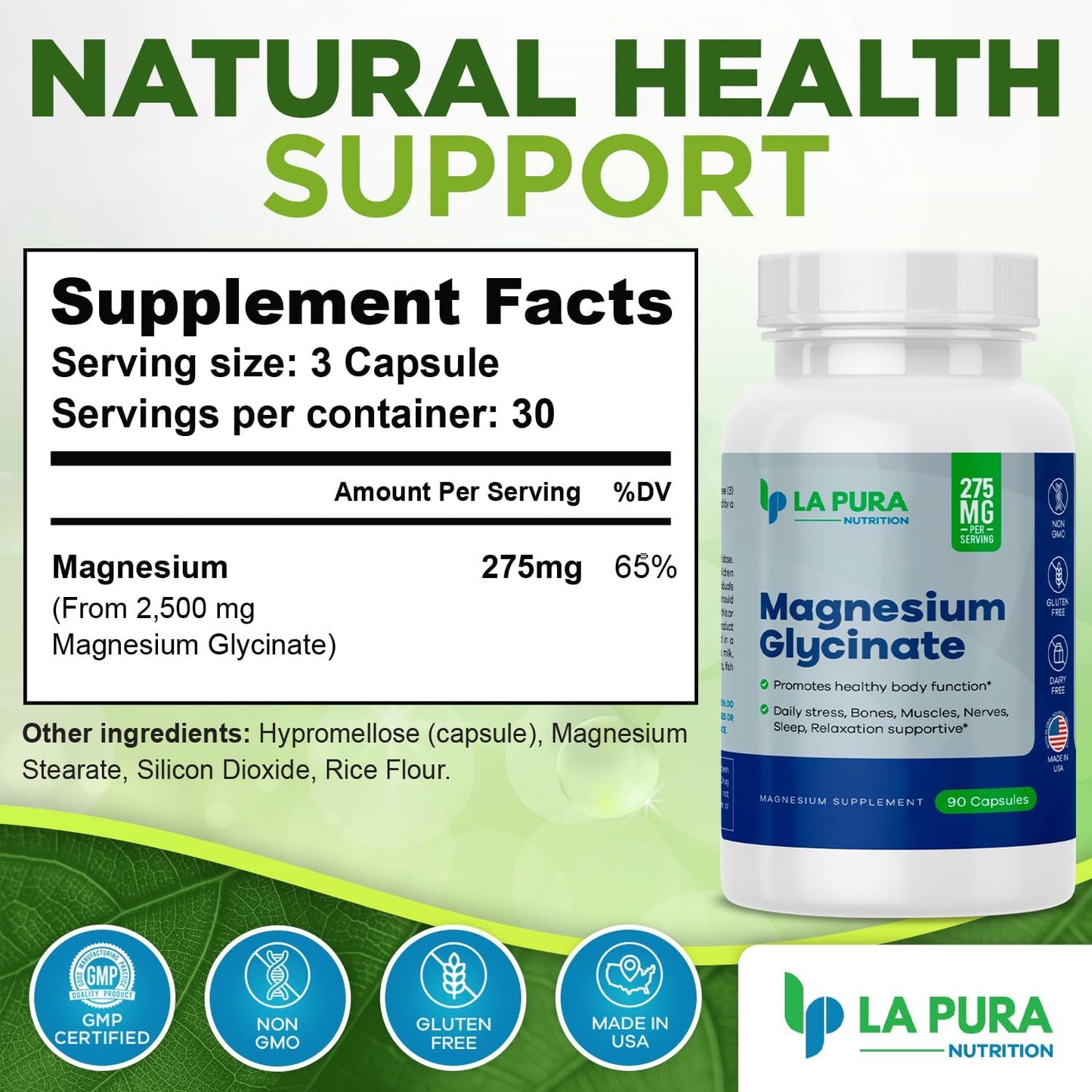 lapura-magnesium-glycinate-275mg-capsules---stress-relief-sleep-aid---supports-bones-muscles-nerves-heart-brain---non-gmo-gluten-free---90ct-2