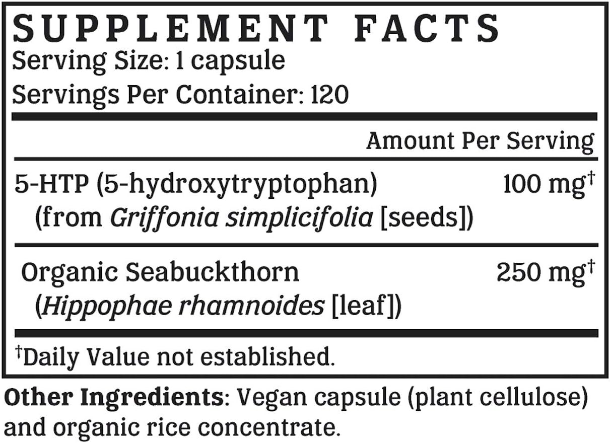 Nutrigold 5-HTP 100mg - 120 Vegetarian Capsules, Pure Extract Free of Peak-X, GMOs, & Allergens - High Quality Supplement - Espot.com.au