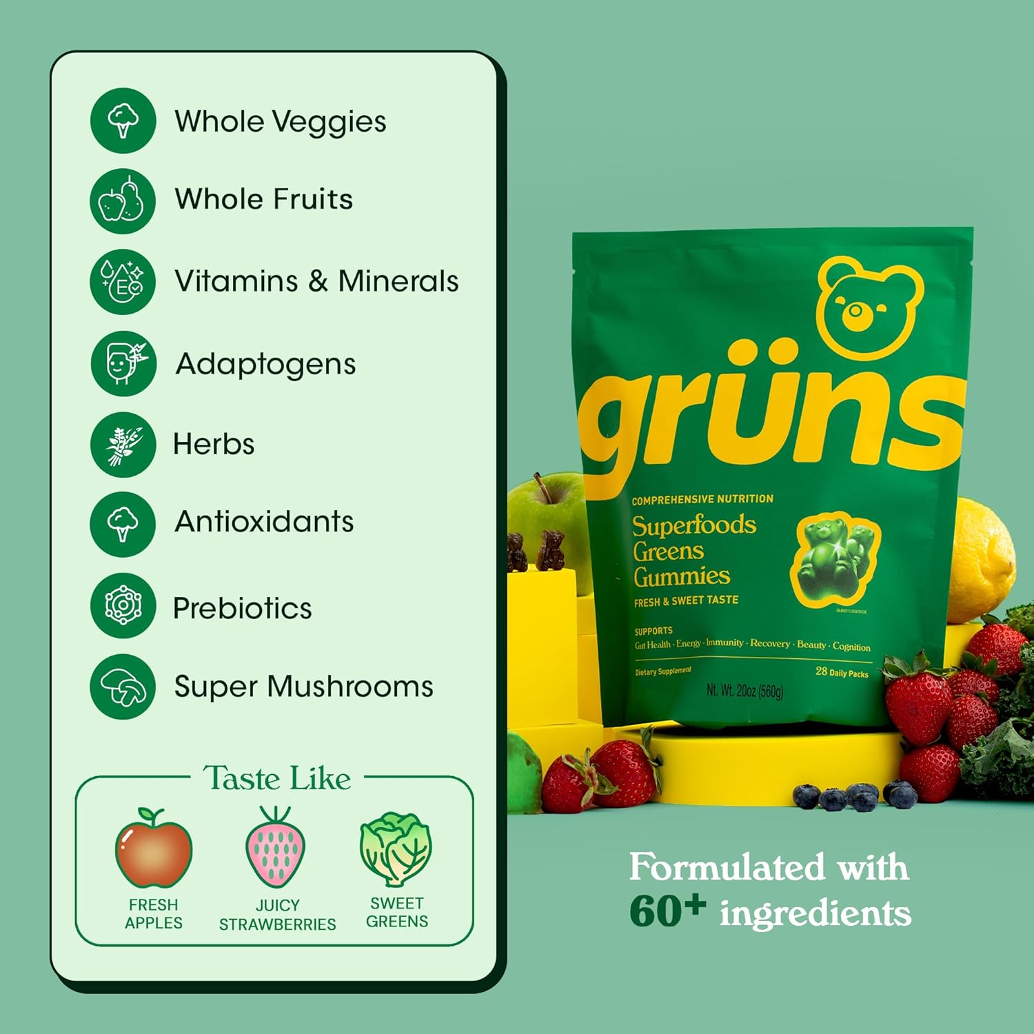 super-greens-gummy-bears-with-spirulina-chlorella-prebiotics---adaptogens-supplement-with-20-vitamins-minerals-for-digestive-health---low-sugar-2-week-supply-4