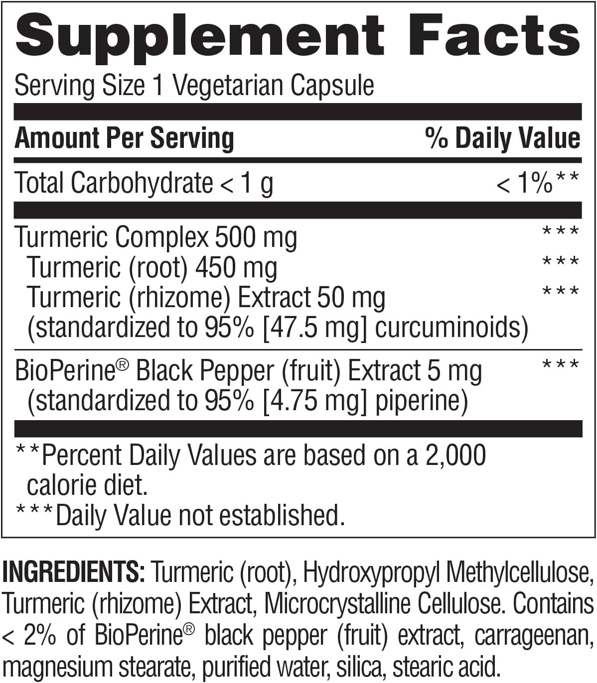 Turmeric Supplement with BioPerine for Joint Function & Mobility - Enhanced Absorption Turmeric Complex, 500 mg with BioPerine 5 mg, 90 Vegetarian Capsules - Espot.com.au