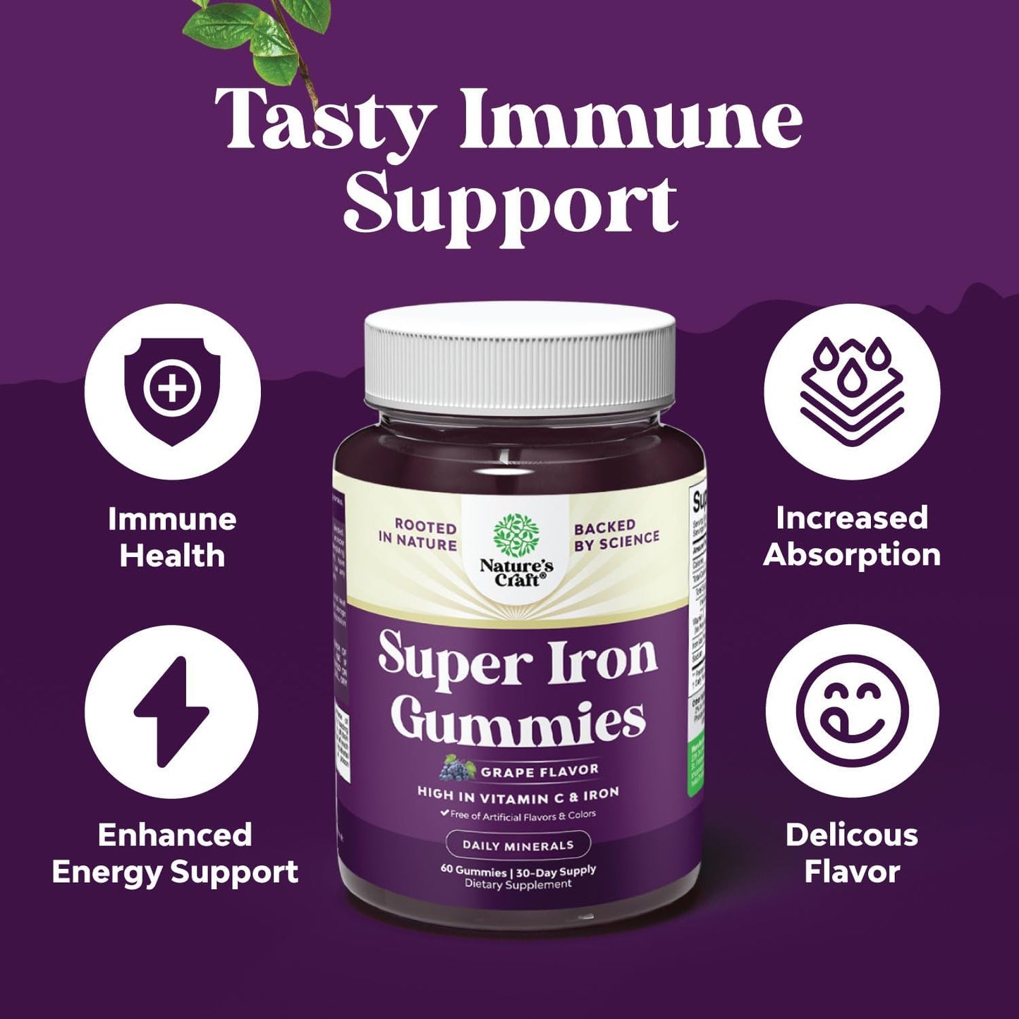 vegan-iron-gummies-with-vitamin-c---extra-strength-45mg-chewable-iron-supplement-for-women-and-men---high-absorption-iron-gummy-with-no-artificial-flavors-by-natures-craft-4