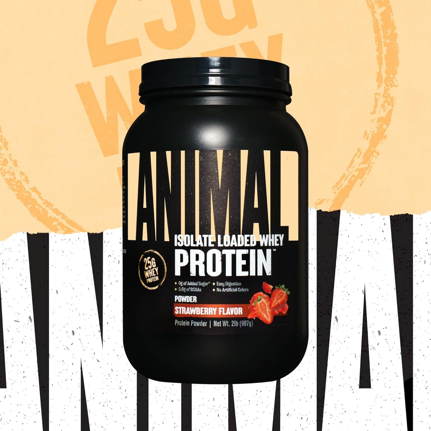 strawberry-animal-whey-isolate-protein-powder---25g-protein-low-sugar-digestive-enzymes---muscle-builder-for-men-women-pre-post-workout-recovery---2-lbs-3