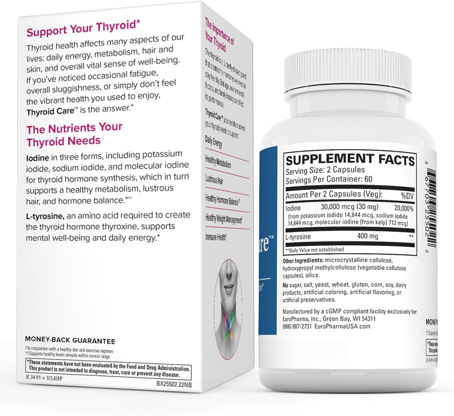 thyroid-care-supplement---120-capsules-for-metabolic-function---iodine-l-tyrosine---non-gmo-gluten-free-kosher---60-servings-8