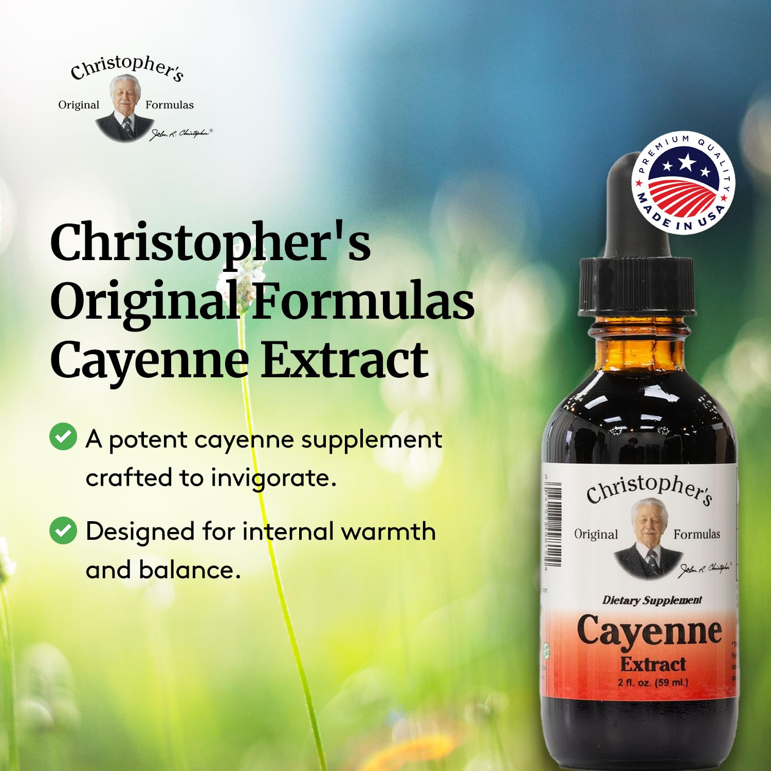 Premium Christopher's Original Formulas Cayenne Extract Liquid - 2 fl oz | Herbal Supplement for Wellness - Espot.com.au