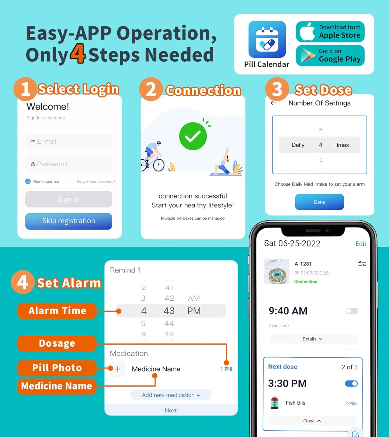 upgrade-bluetooth-smart-automatic-pill-dispenser-for-elderly---28-compartment-electronic-medication-organizer-with-sound-light-and-app-alarm---watch-operation-video-3