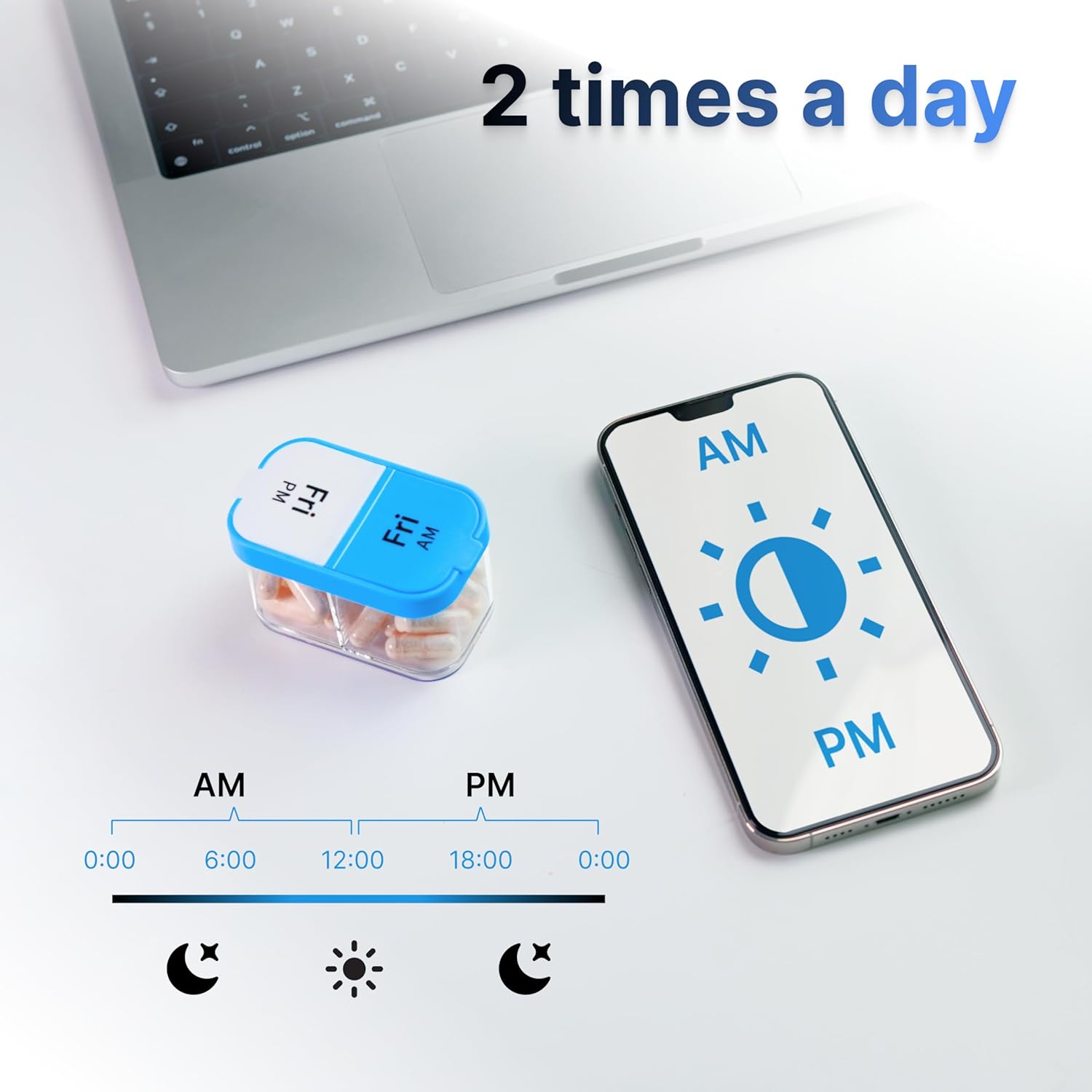 bexeen-extra-large-weekly-pill-organizer-set-with-2-xl-vitamin-holders---7-detachable-am-pm-compartments---reliable-medicine-dispenser-for-home-and-travel---portable-supplement-container-in-rainbow-bluewhite-5