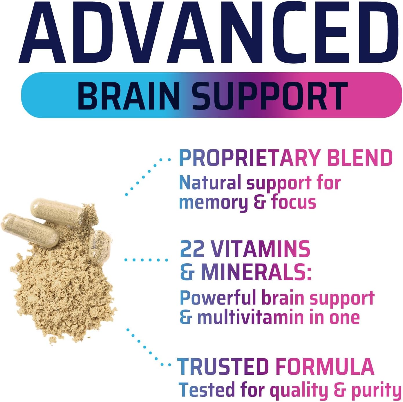 Advanced Brain Health Memory Vitamins - Cognitive Formula for Memory, Focus & Energy - Natural Brain Supplements with Bacopa, Phosphatidylserine, DMAE - 120 Capsules - Espot.com.au